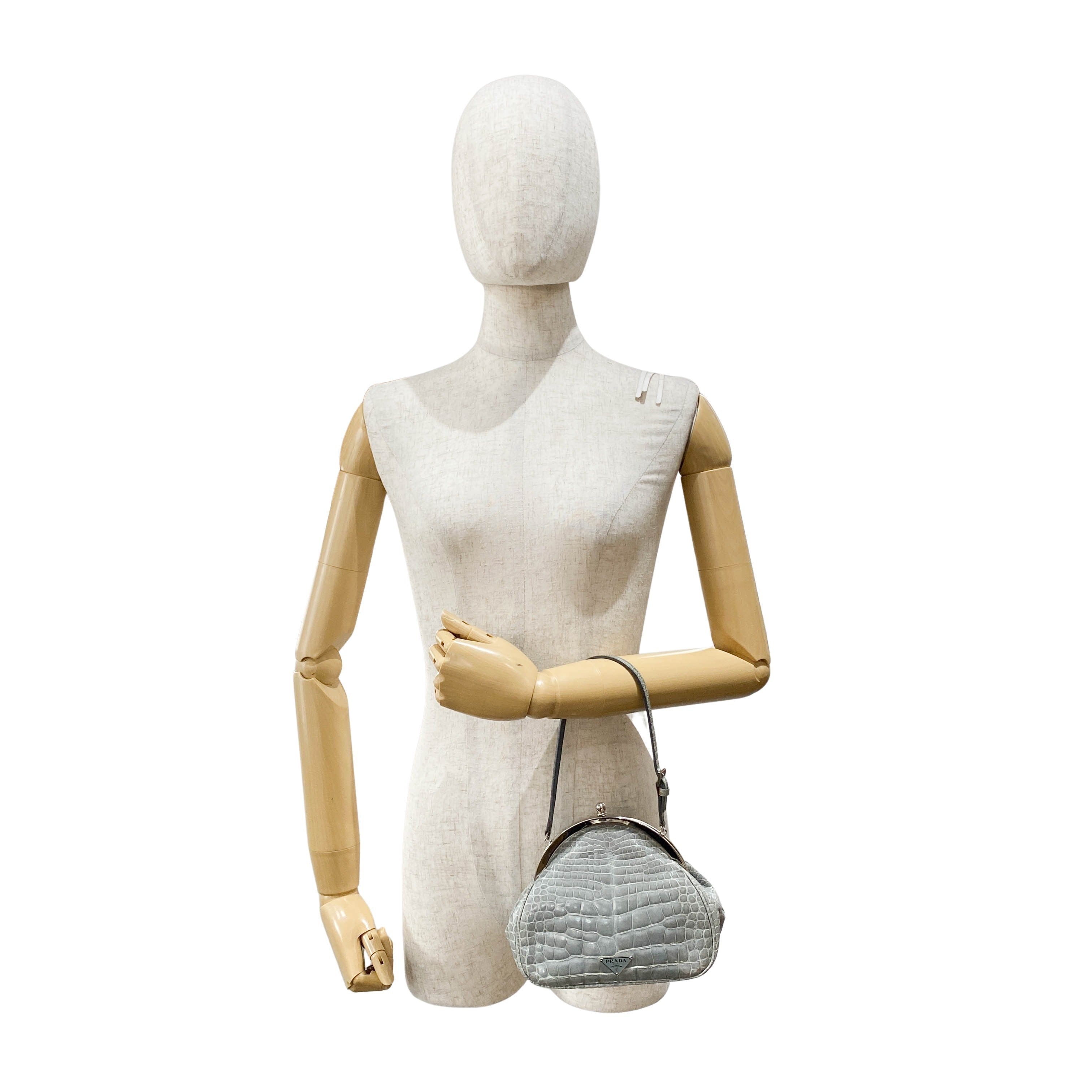 Mini Grey Leather Handbag