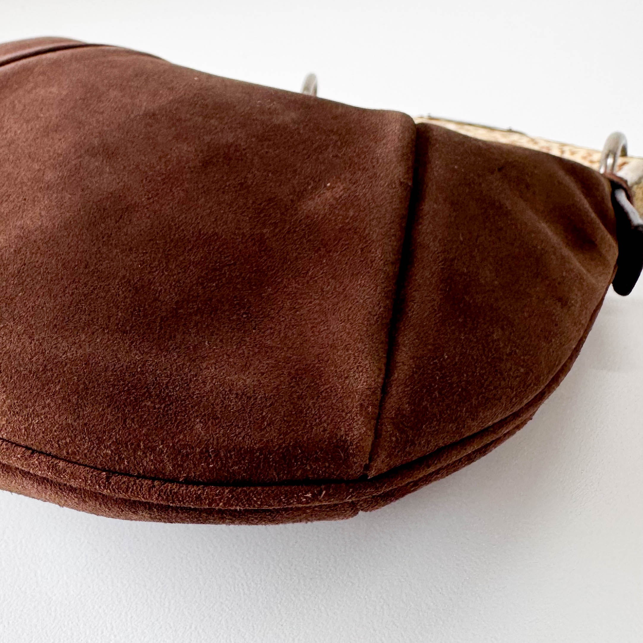 YSL Mini Brown Suede Mombasa Hand Bag