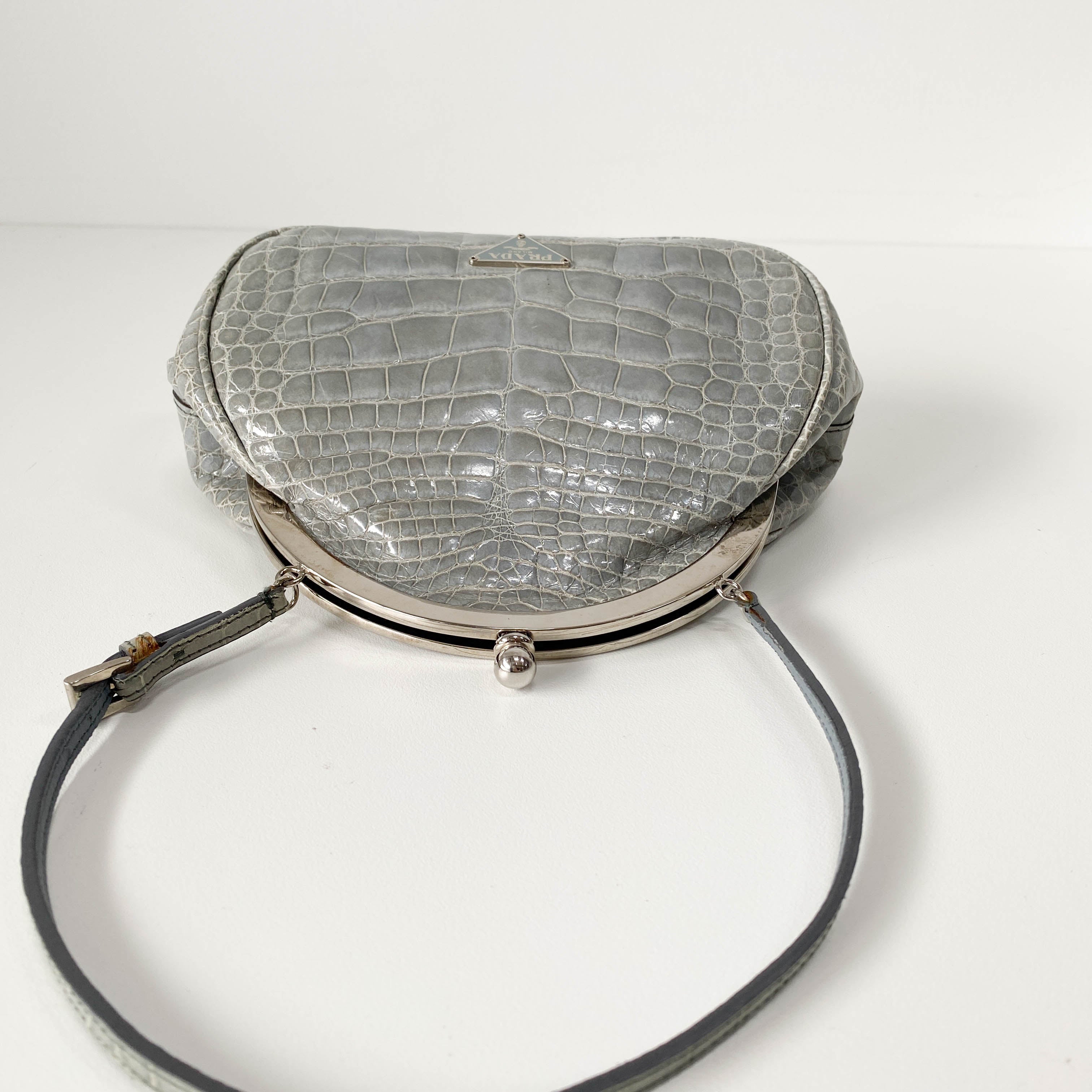 Mini Grey Leather Handbag