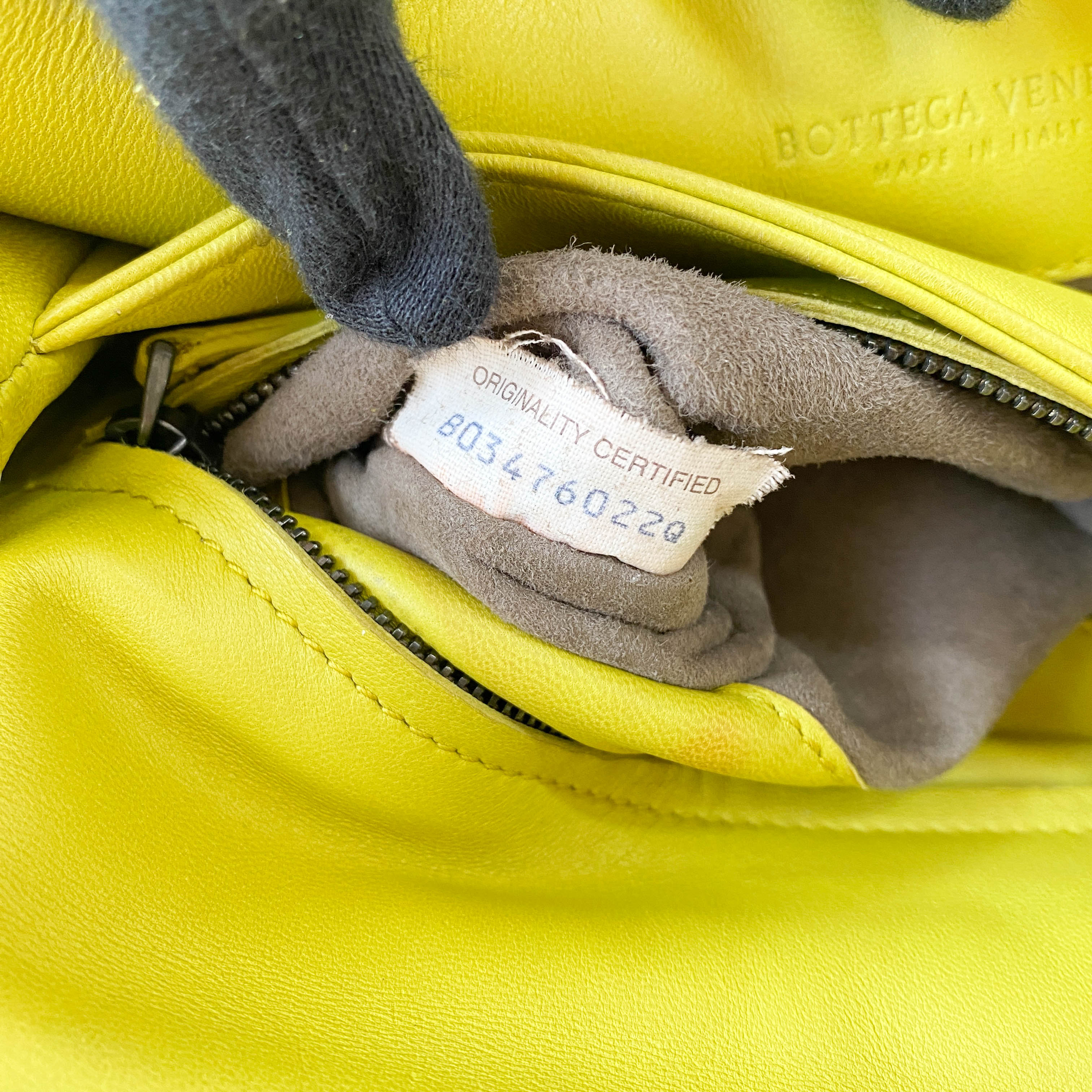 Intrecciato Green Leather Bag