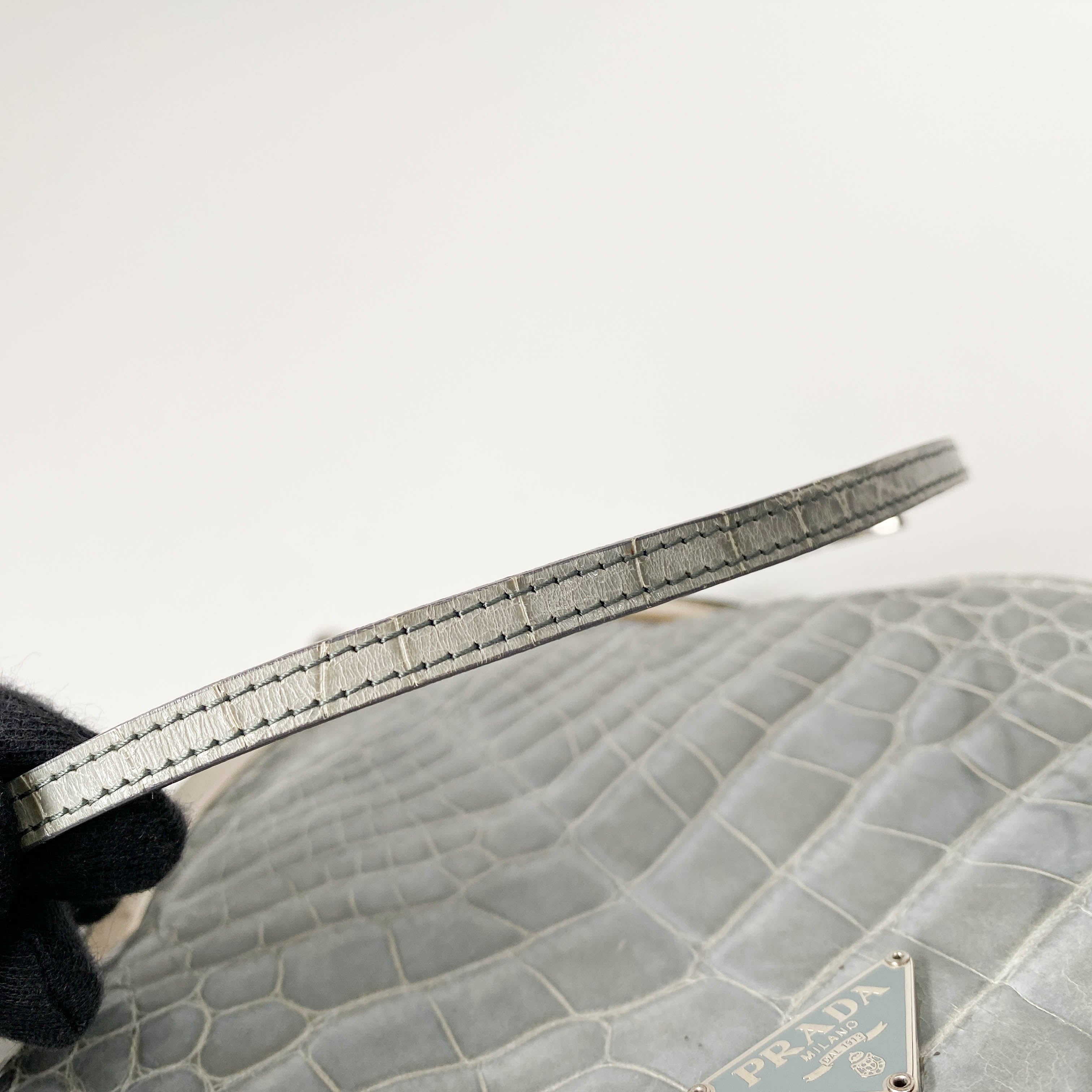 Mini Grey Leather Handbag