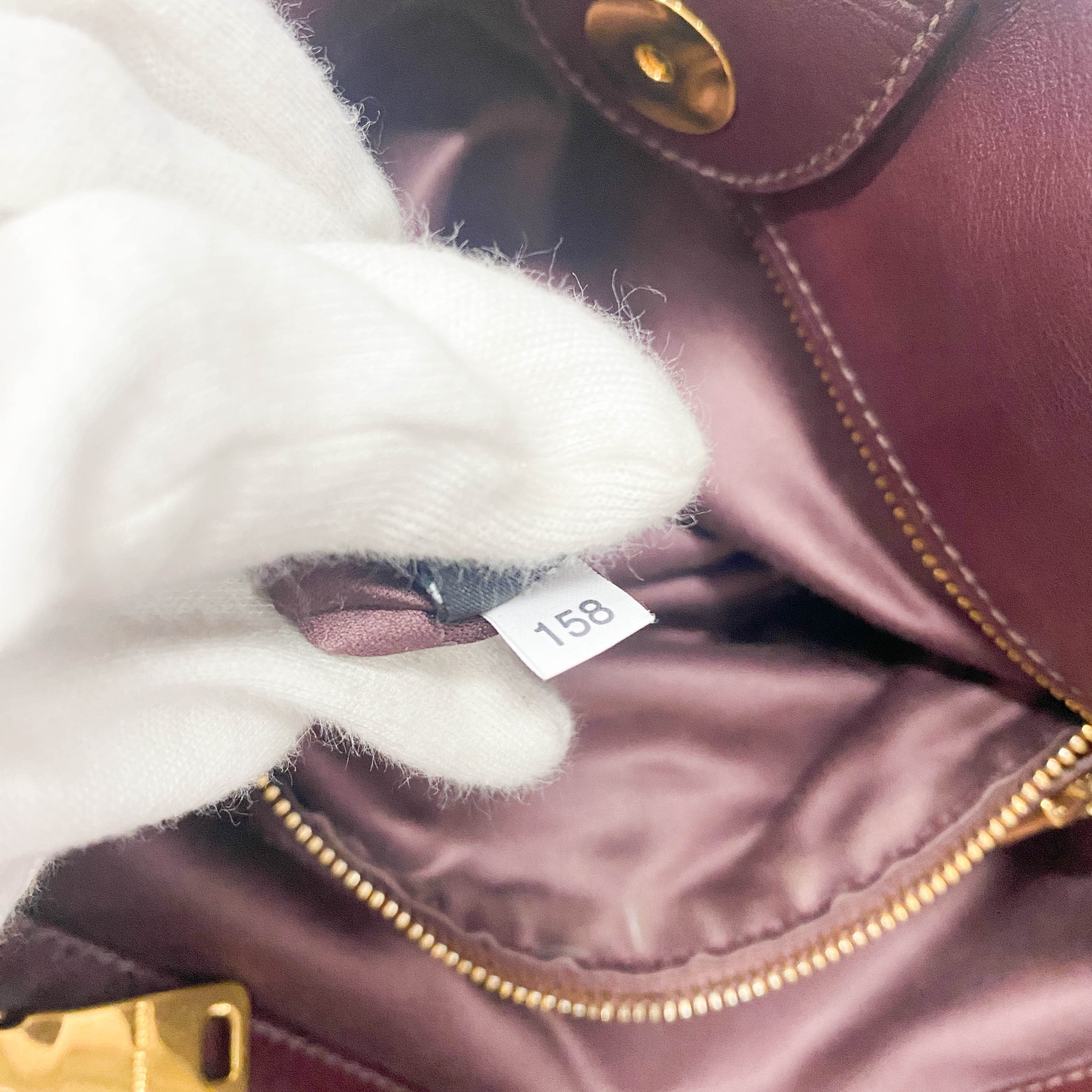 Burgundy Leather Studs Shoulder Bag