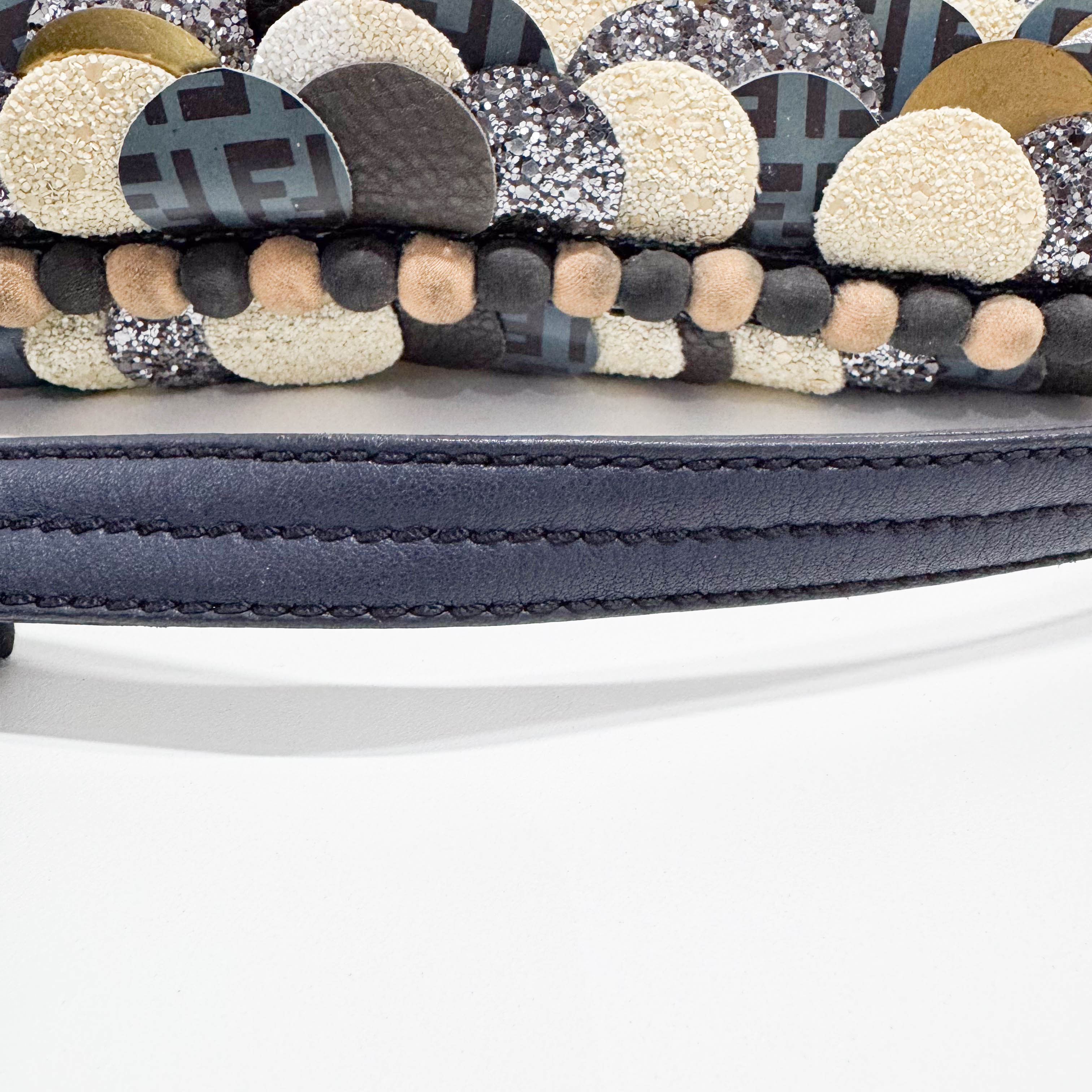 Baguette Multi-colour Wool & Sequin Shoulder Bag