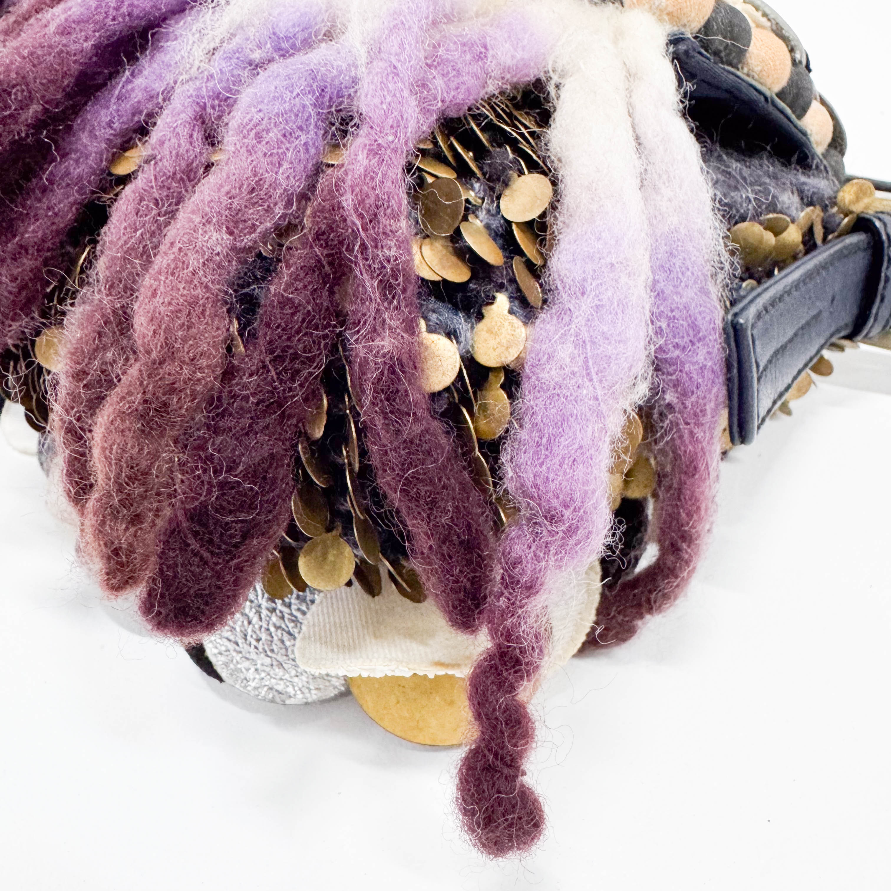 Baguette Multi-colour Wool & Sequin Shoulder Bag