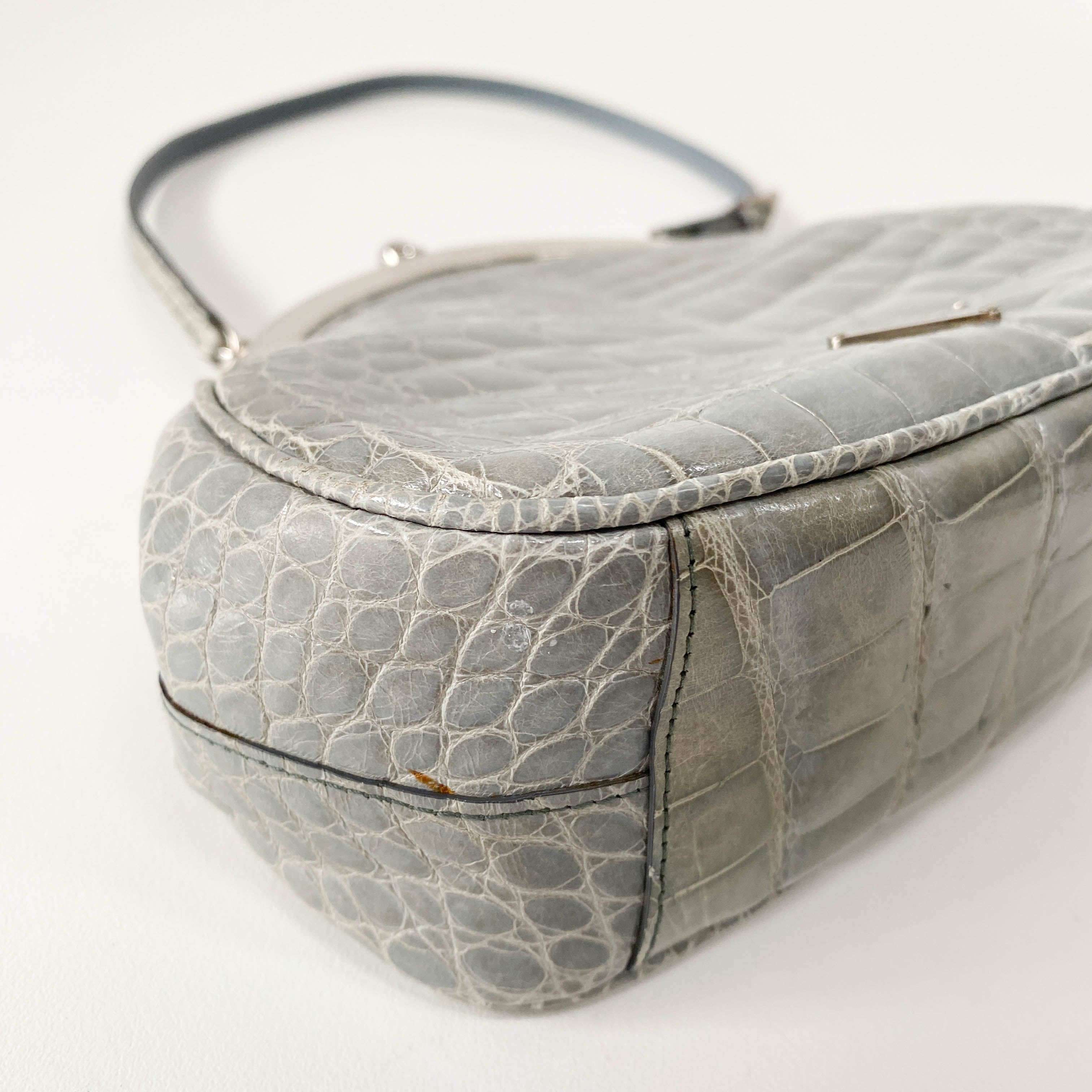 Mini Grey Leather Handbag