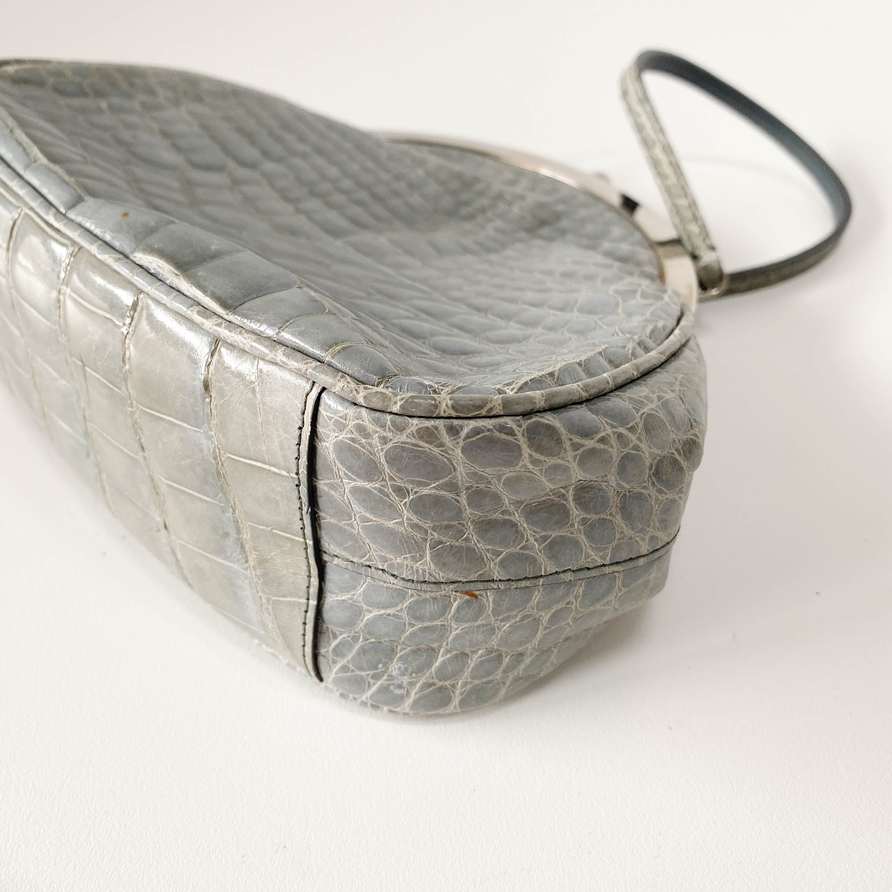 Mini Grey Leather Handbag