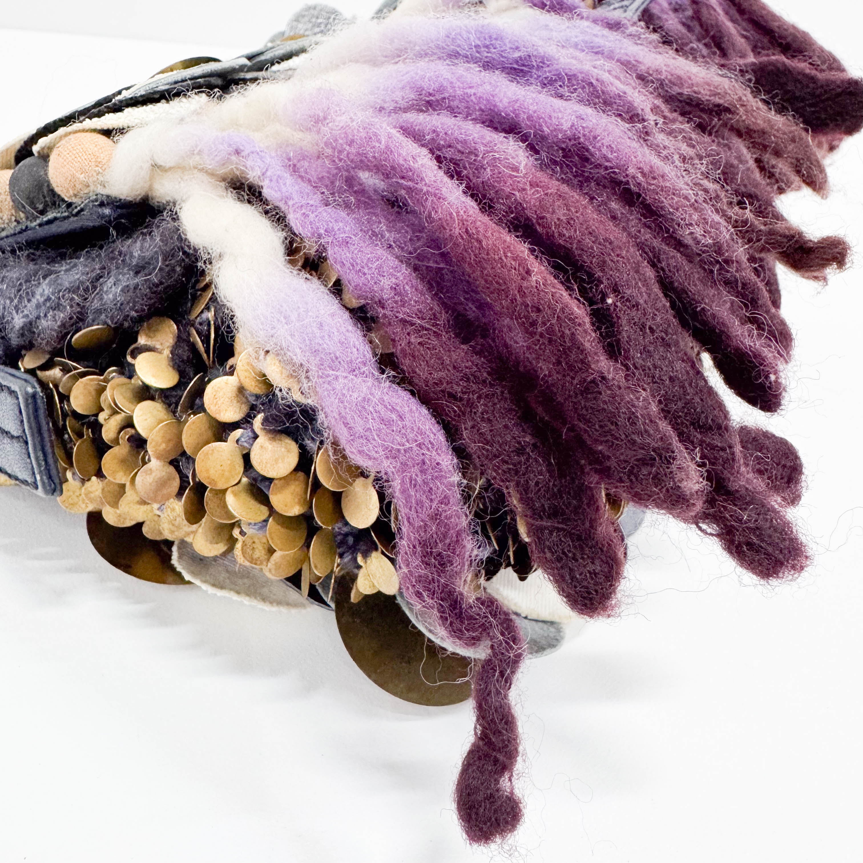 Baguette Multi-colour Wool & Sequin Shoulder Bag