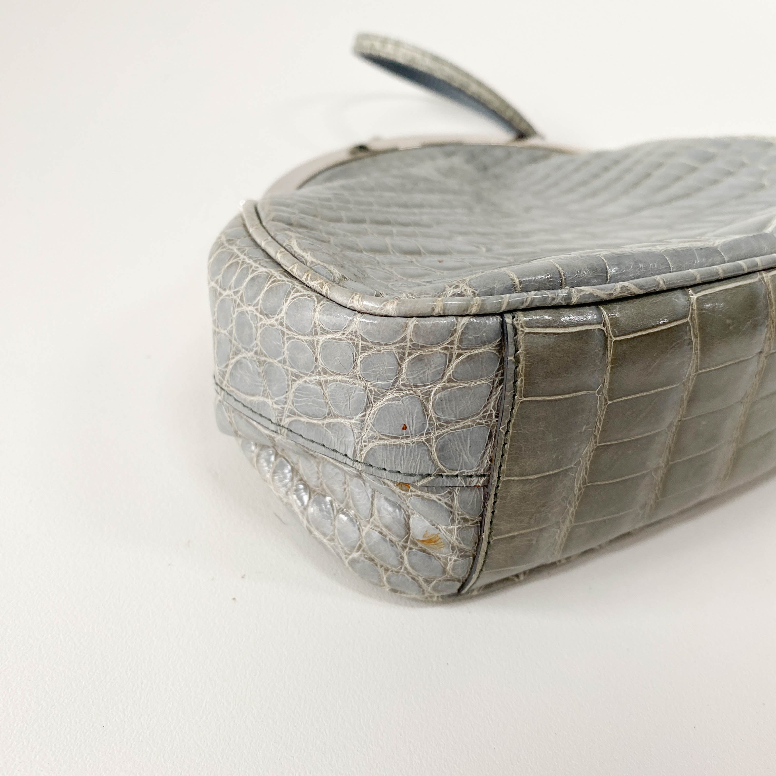 Mini Grey Leather Handbag