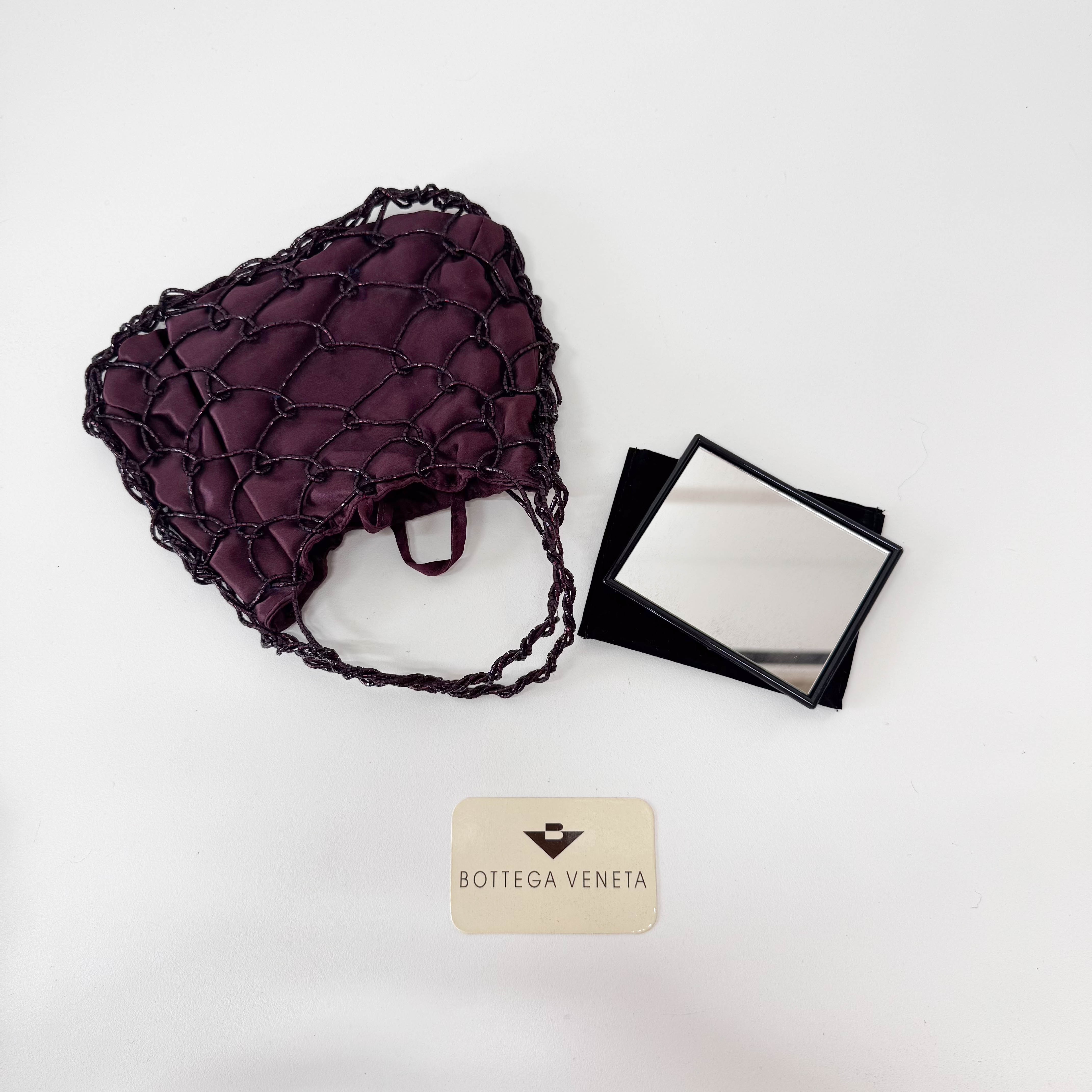 Archive Burgundy Satin and Beads Handbag