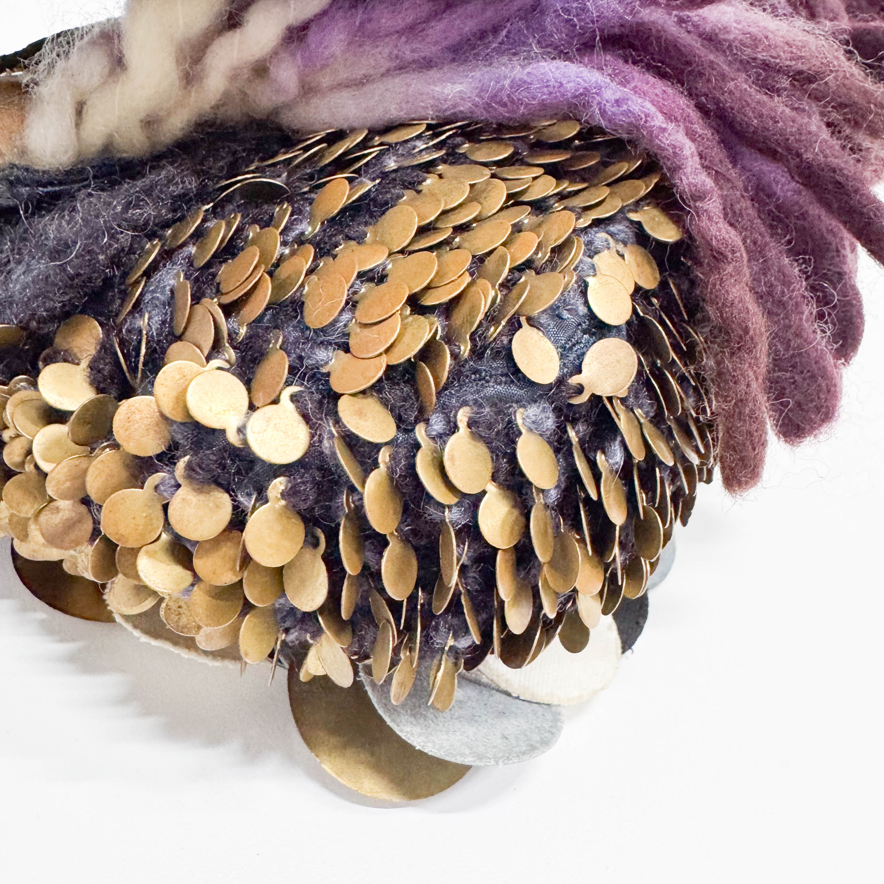 Baguette Multi-colour Wool & Sequin Shoulder Bag