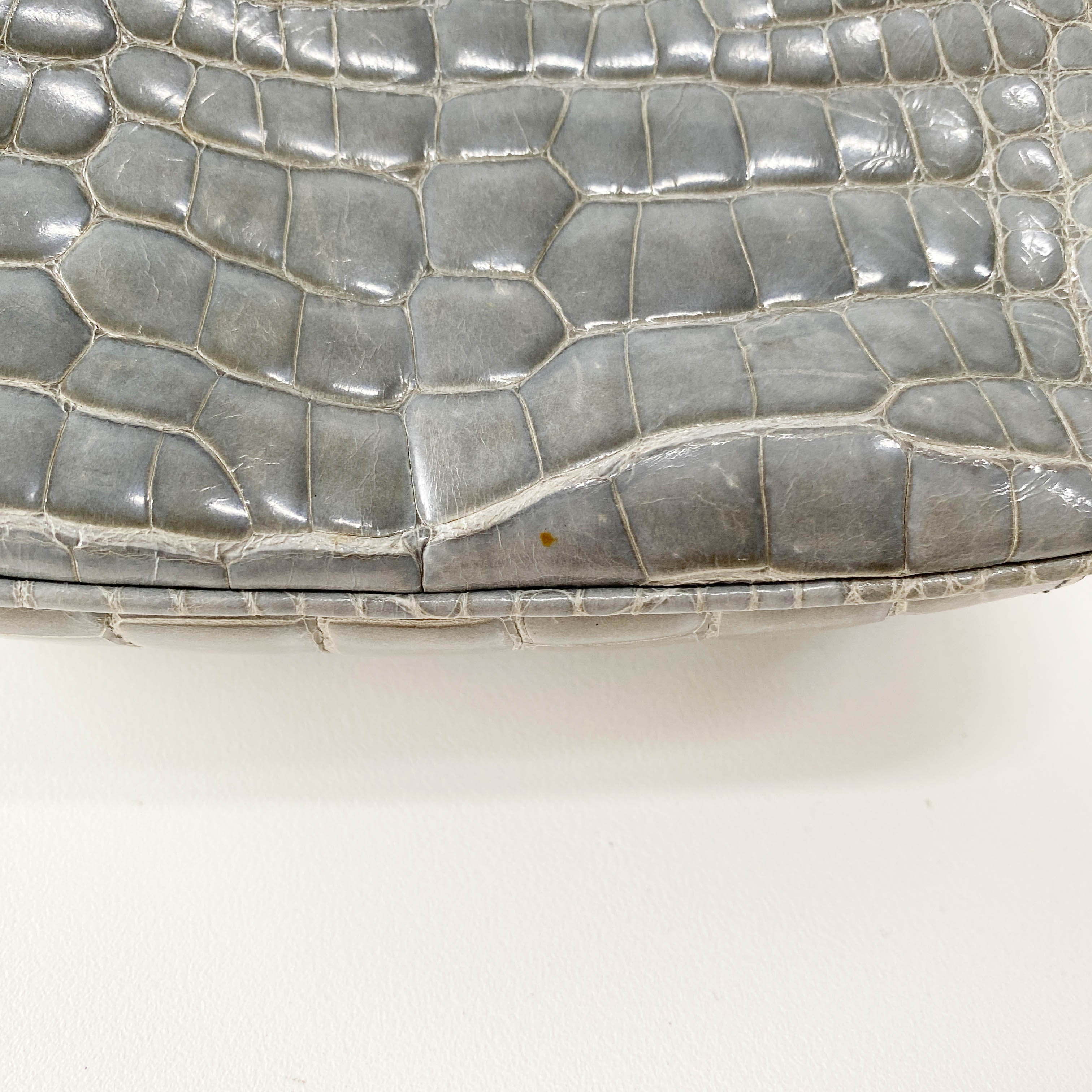 Mini Grey Leather Handbag