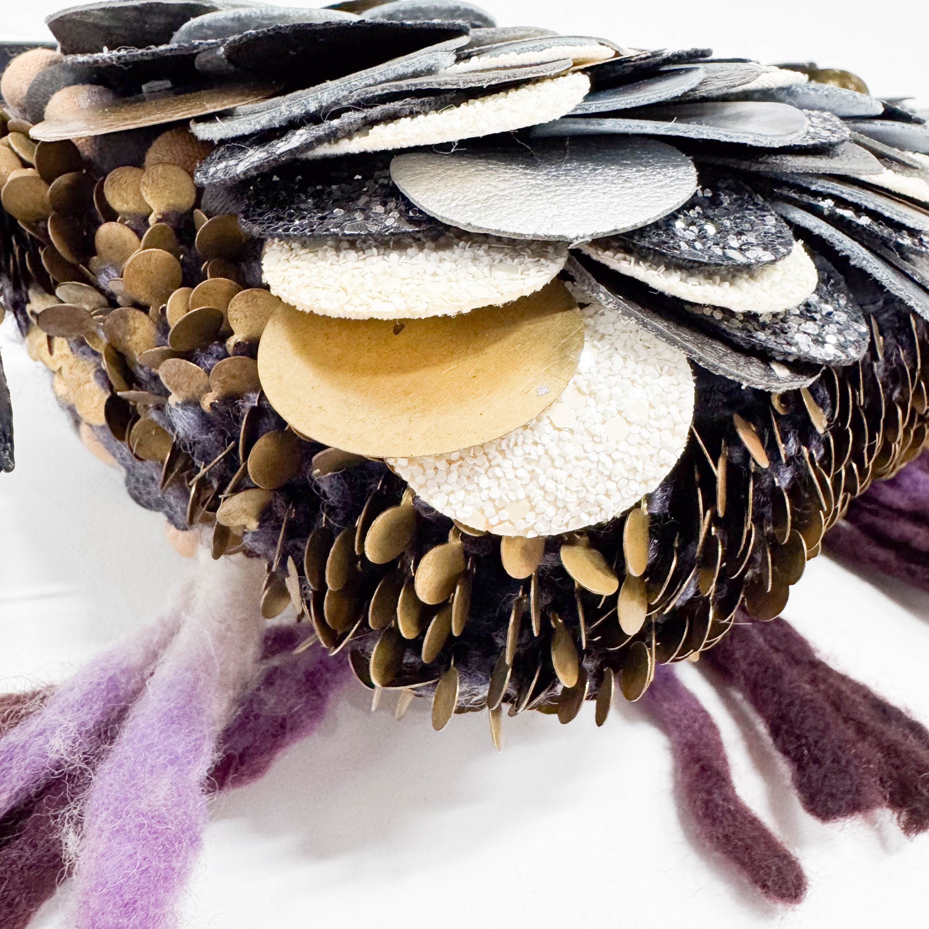 Baguette Multi-colour Wool & Sequin Shoulder Bag