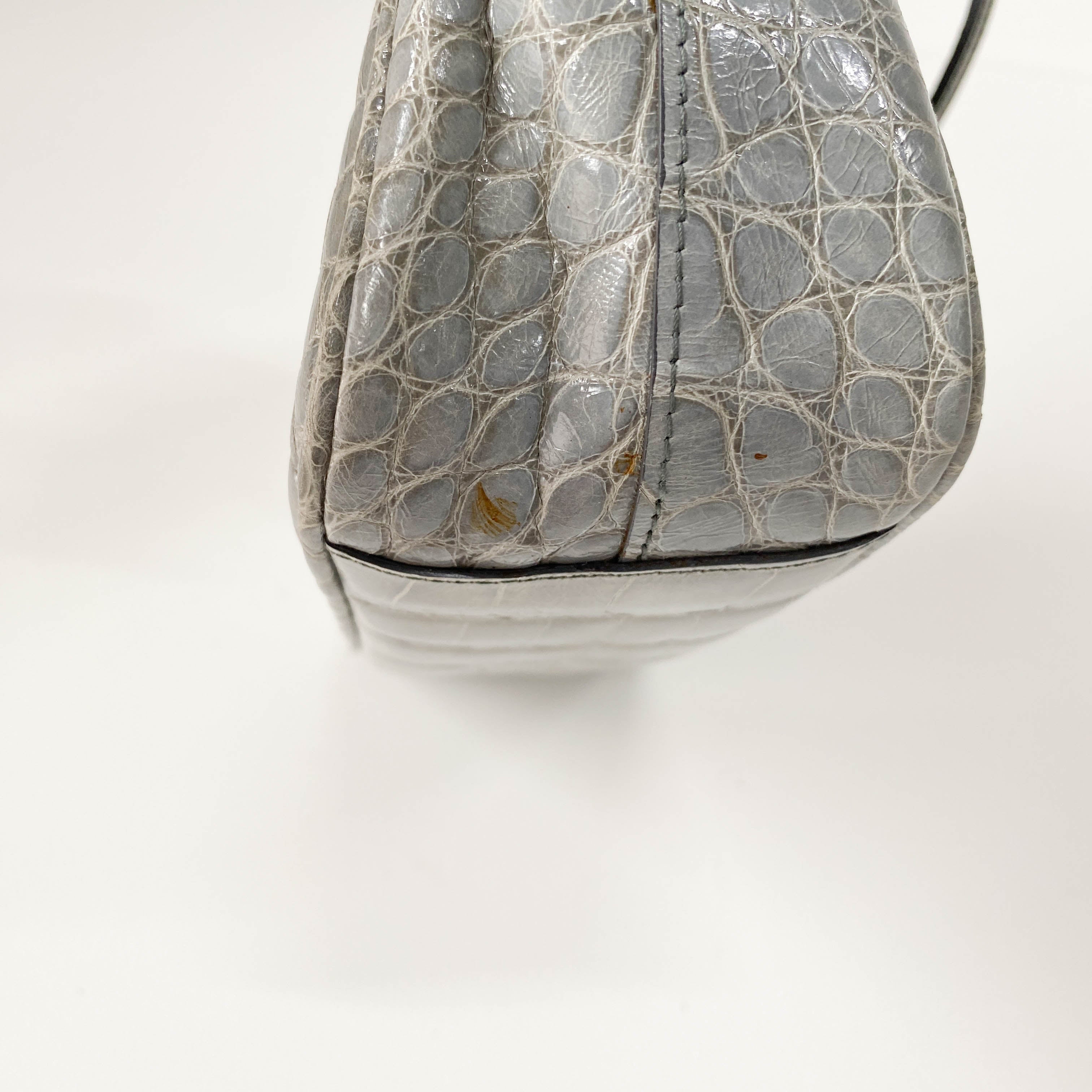 Mini Grey Leather Handbag