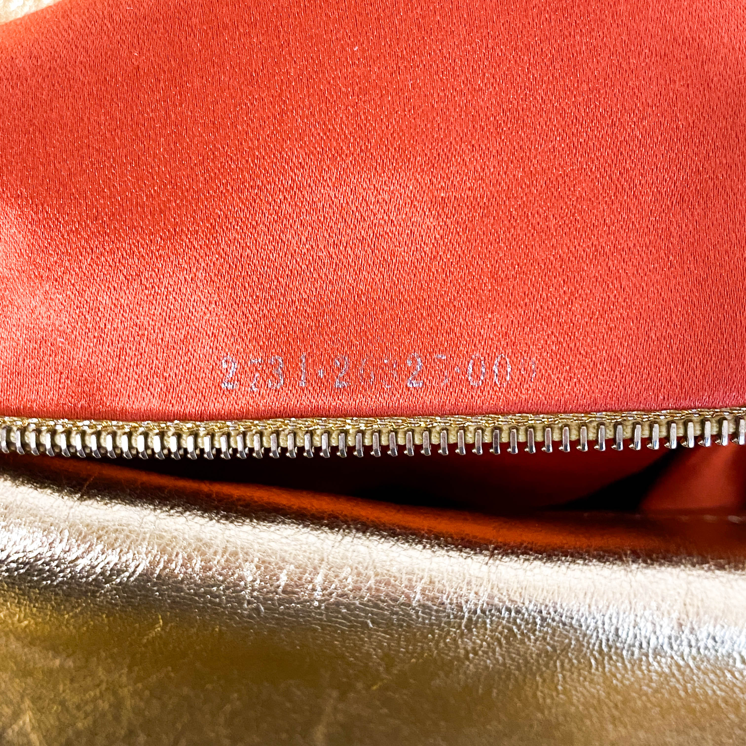 Mamma Baguette Gold Metallic Leather / Rhinestone Hardware Shoulder Bag