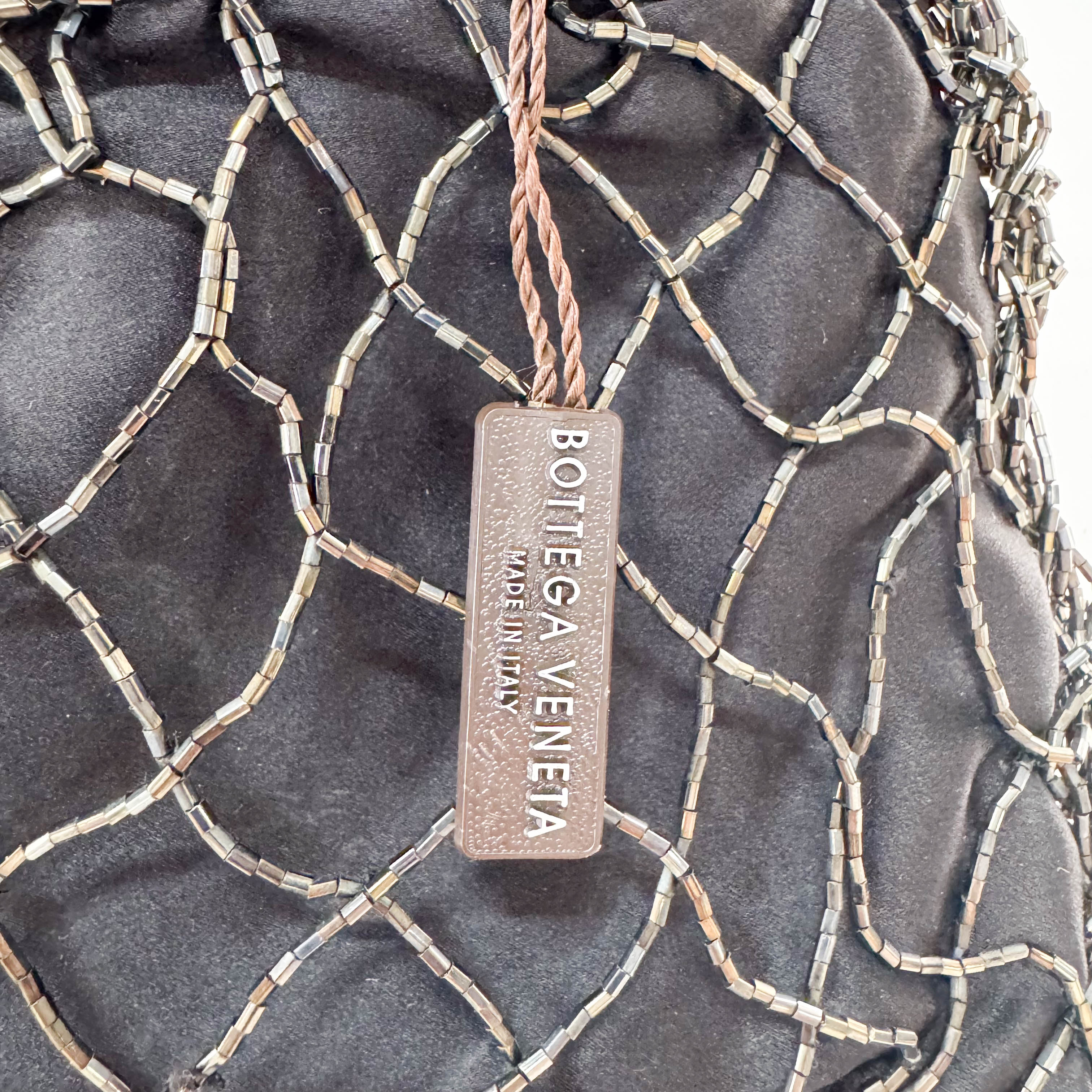 Archive Black Satin and Beads Handbag