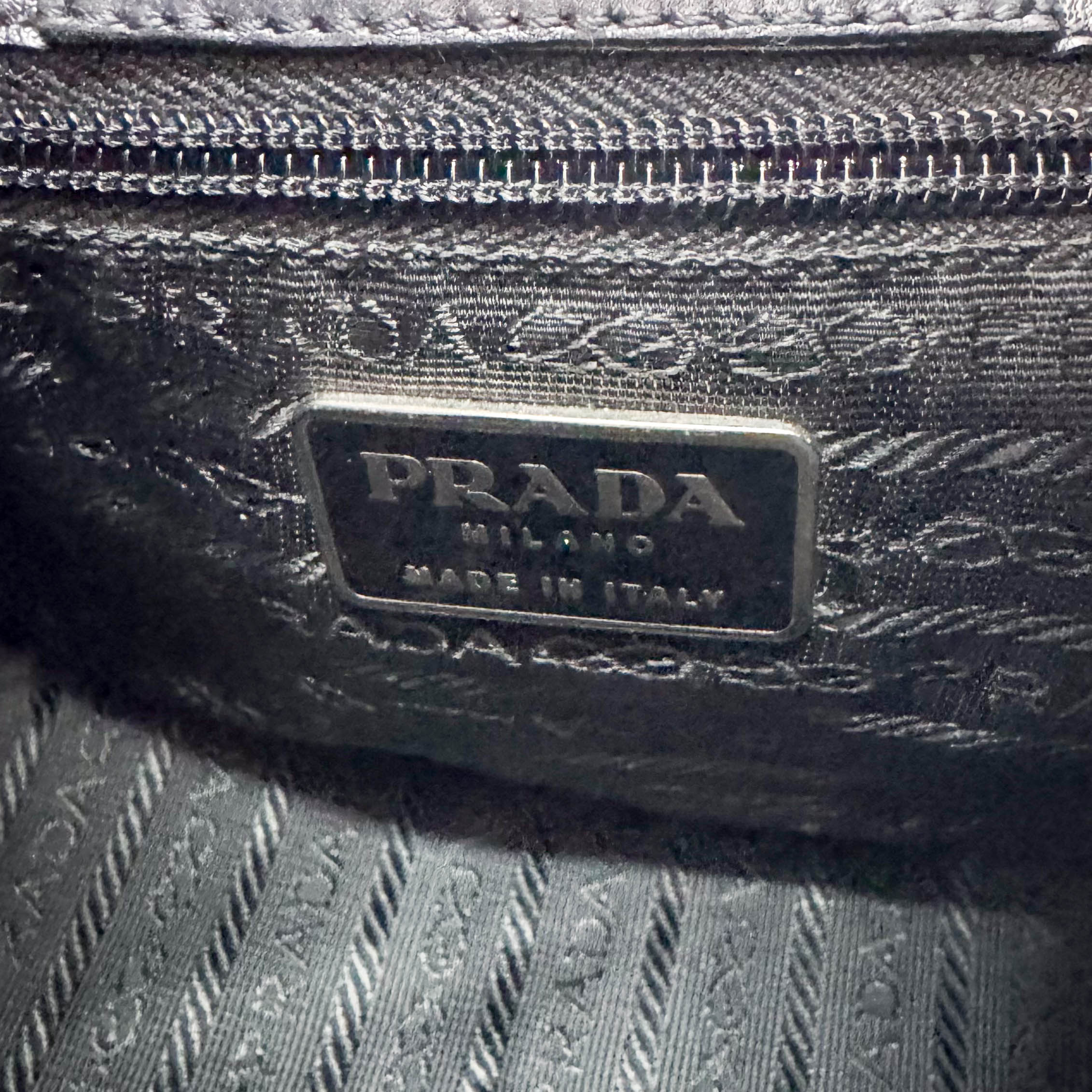 Grey Leather Hobo Shoulder Bag