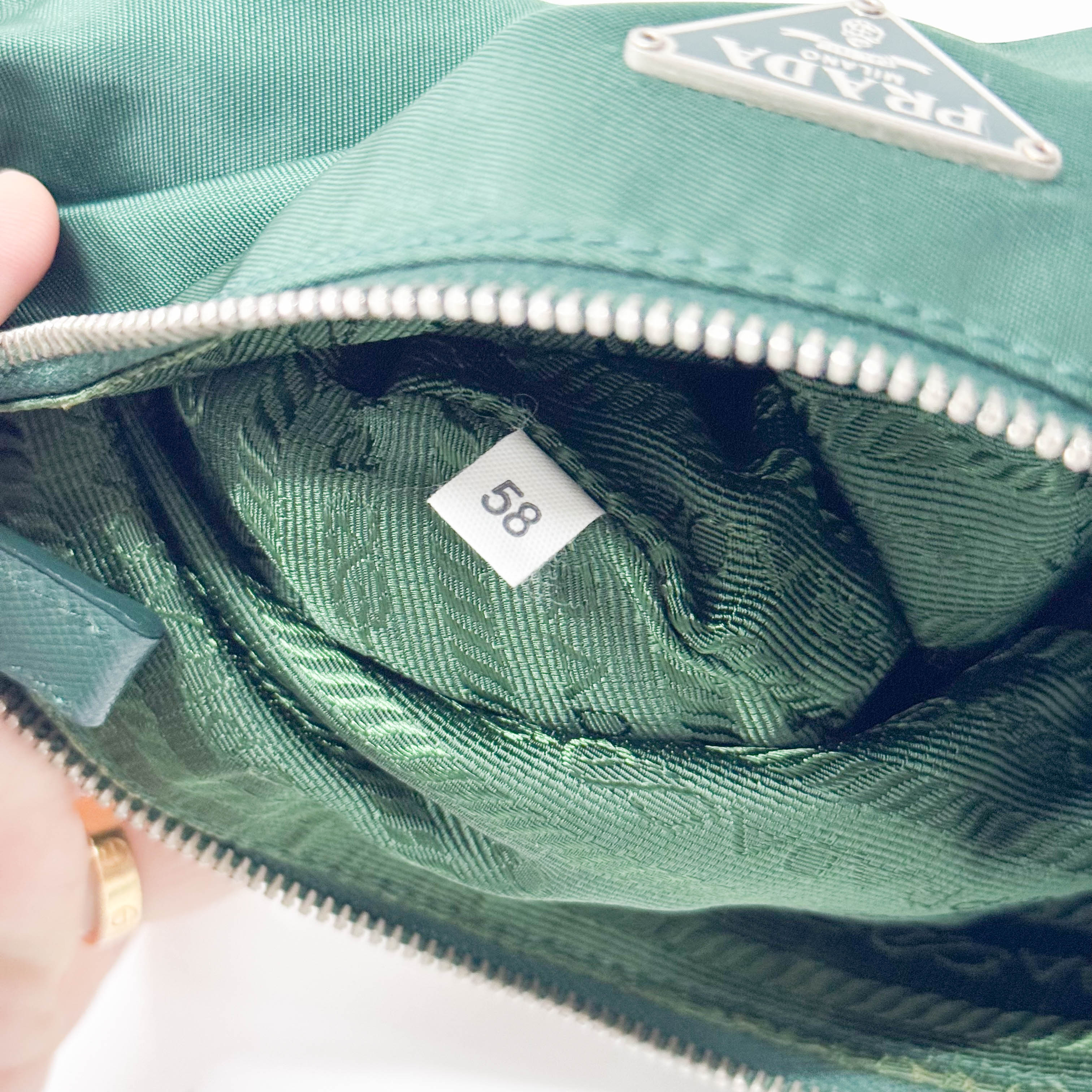 Green Nylon Shoulder Bag