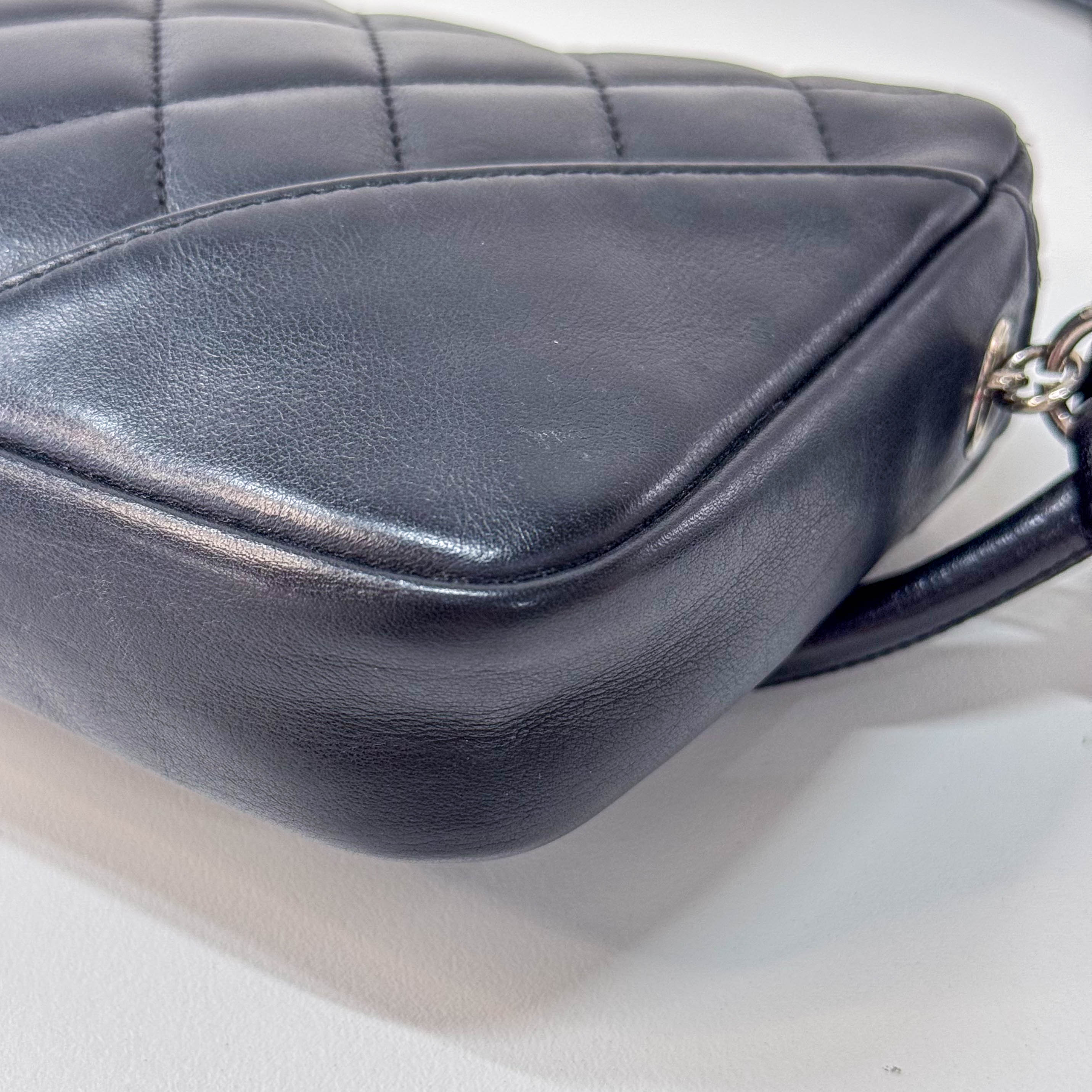 Calfskin Quilted Cambon Pochette White Black