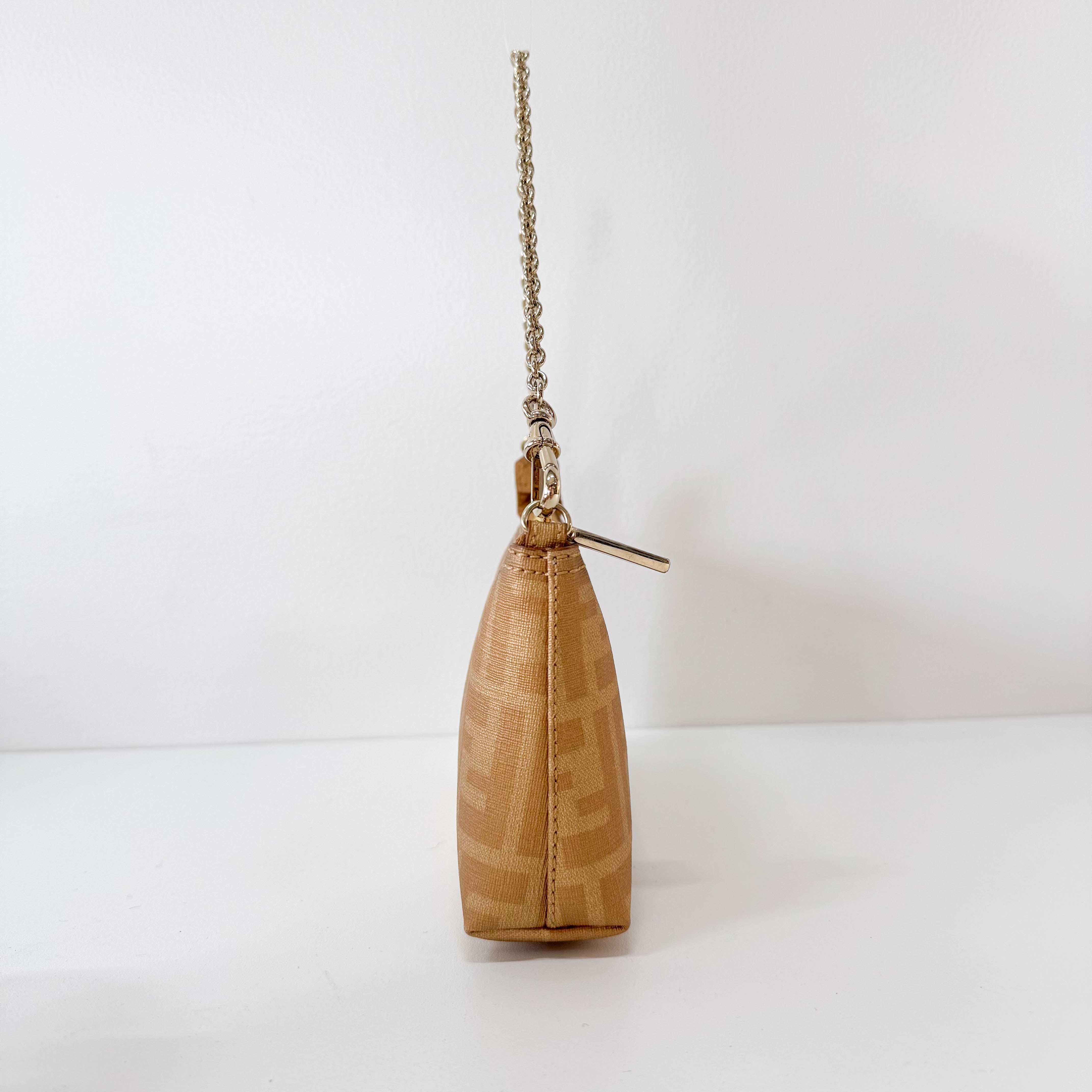 Zucca Gold Coated Canvas Pouch Bag