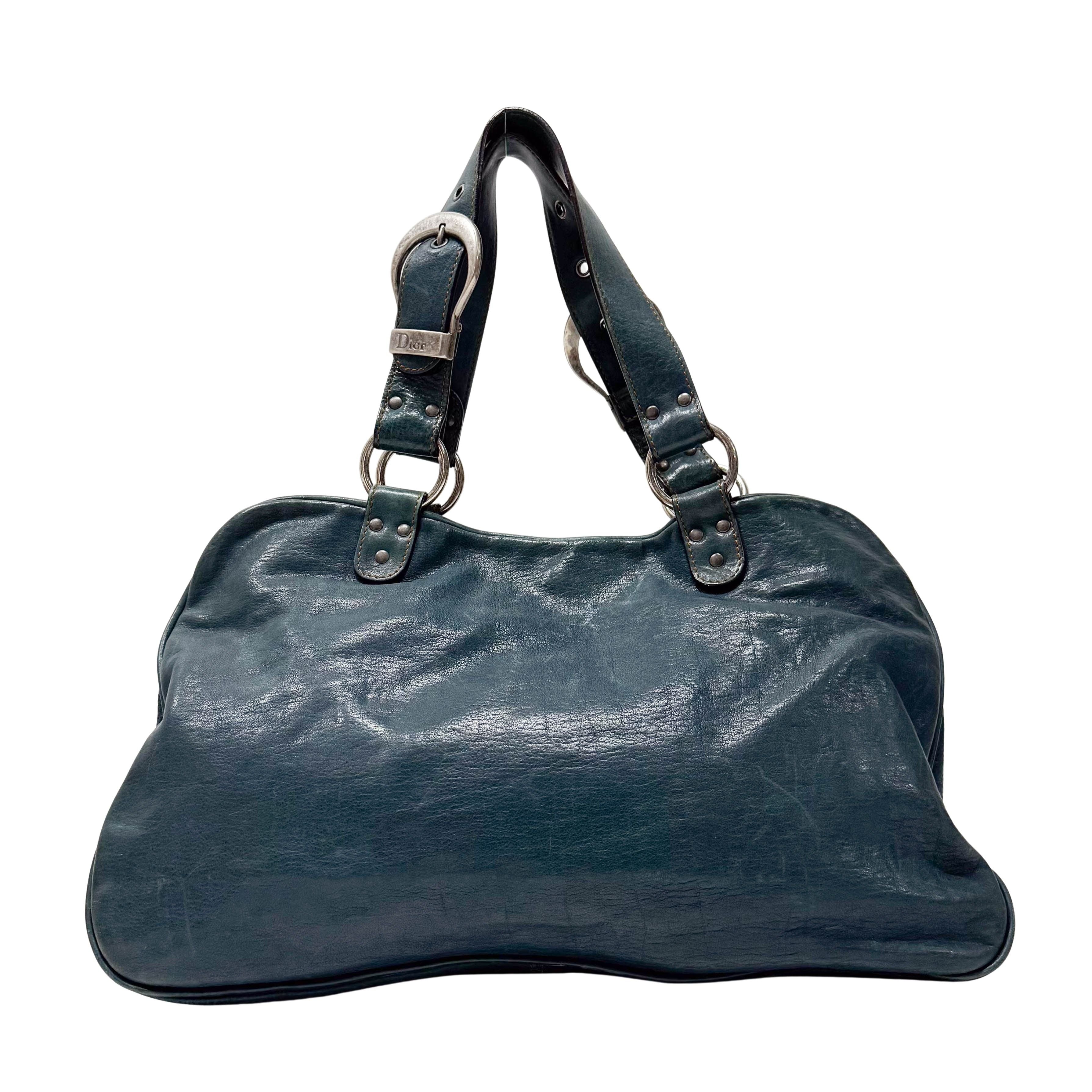 Gaucho Green Calfskin Leather Shoulder Bag