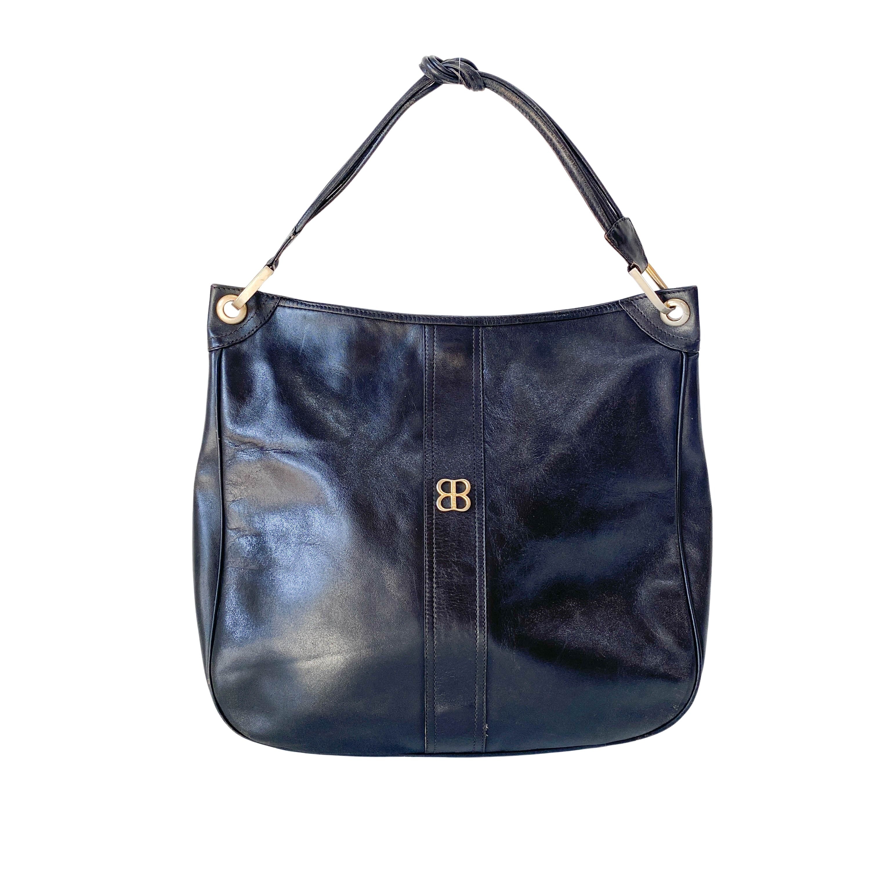 Black Leather Shoulder Bag