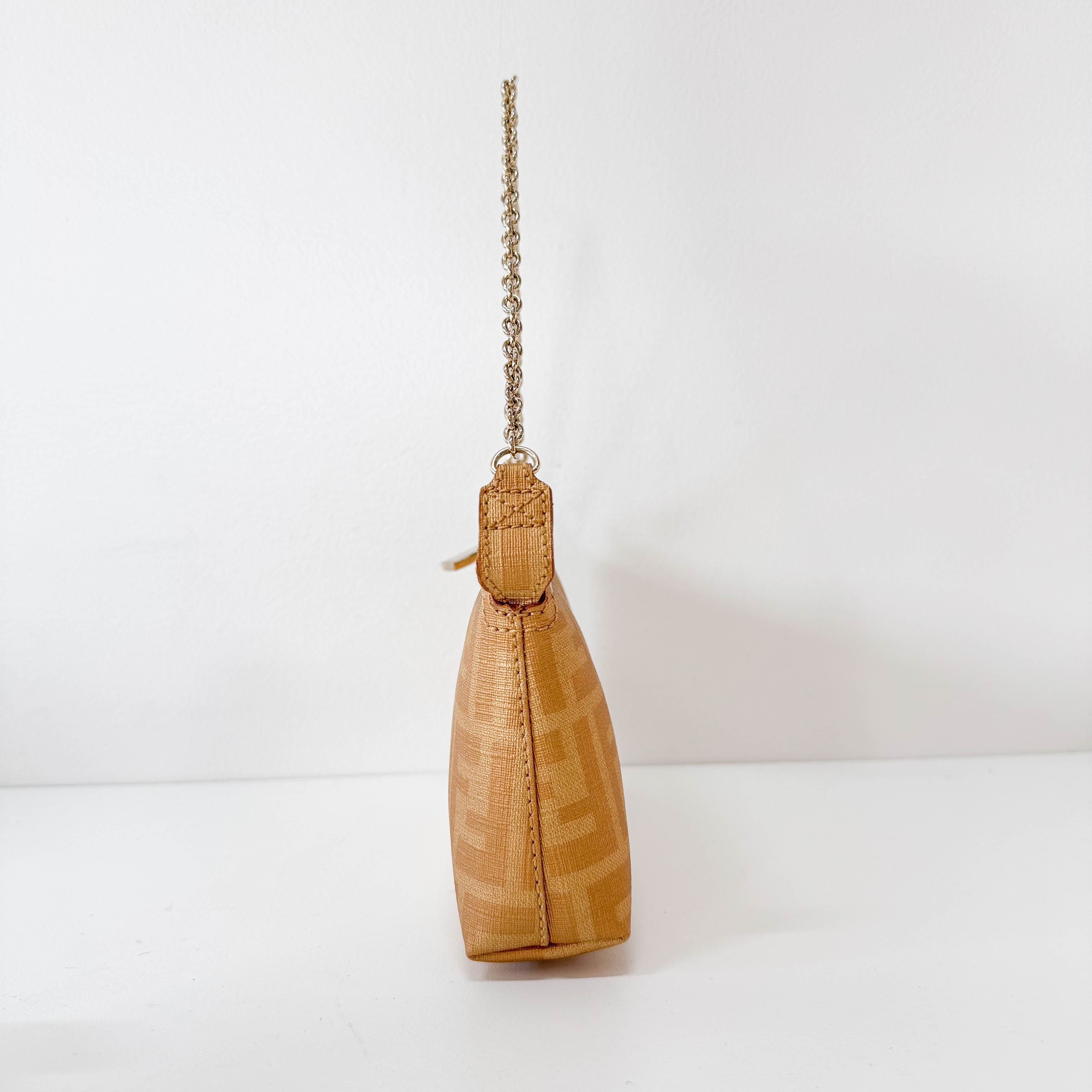 Zucca Gold Coated Canvas Pouch Bag