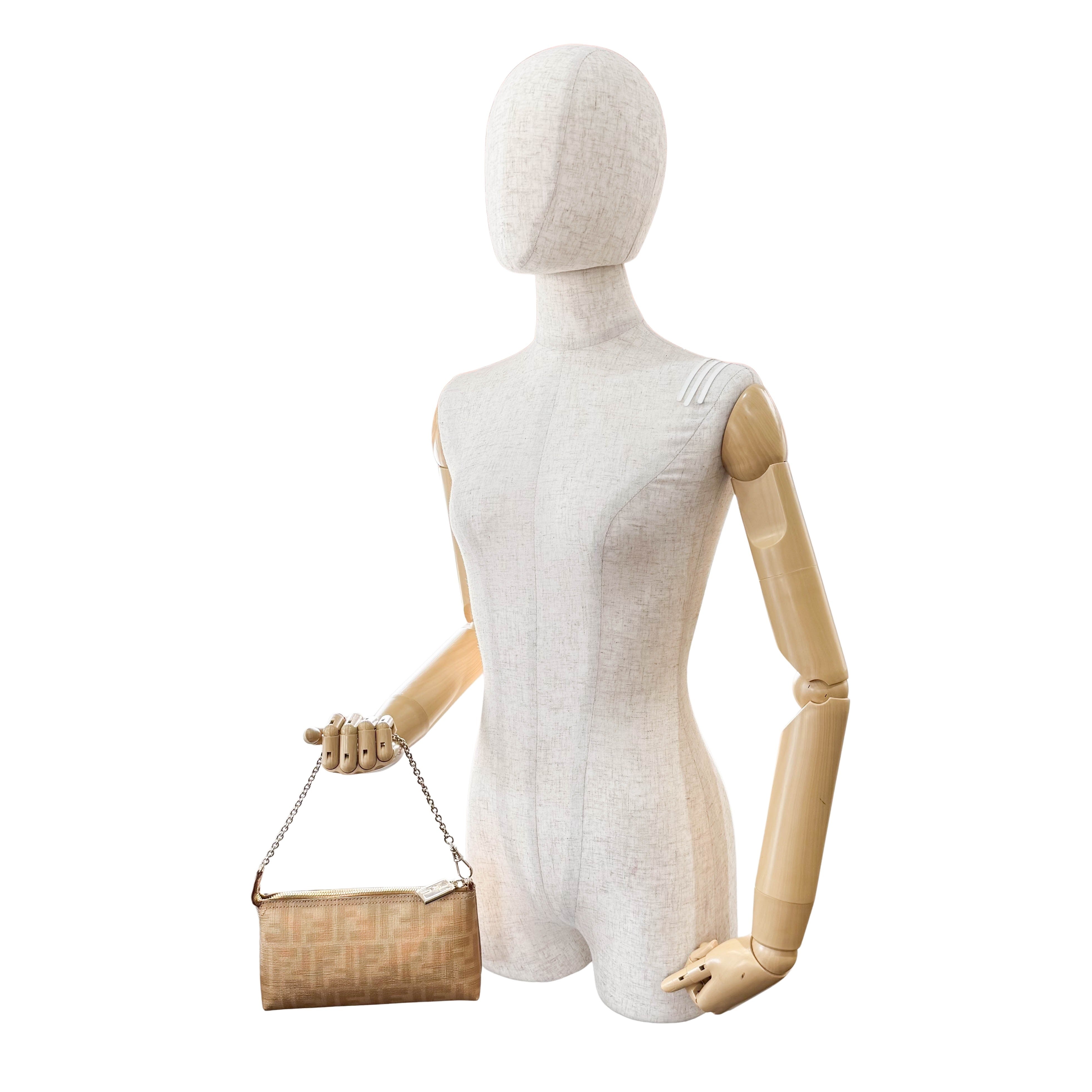 Zucca Gold Coated Canvas Pouch Bag