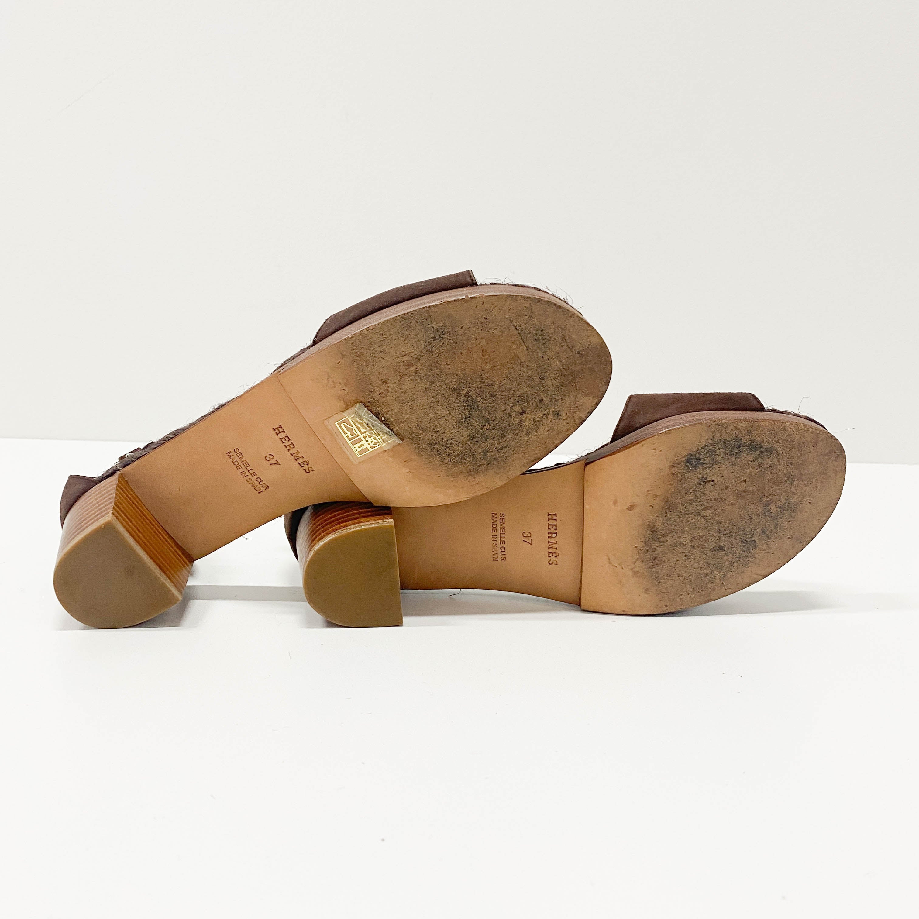 Brown Suede Sandal 37