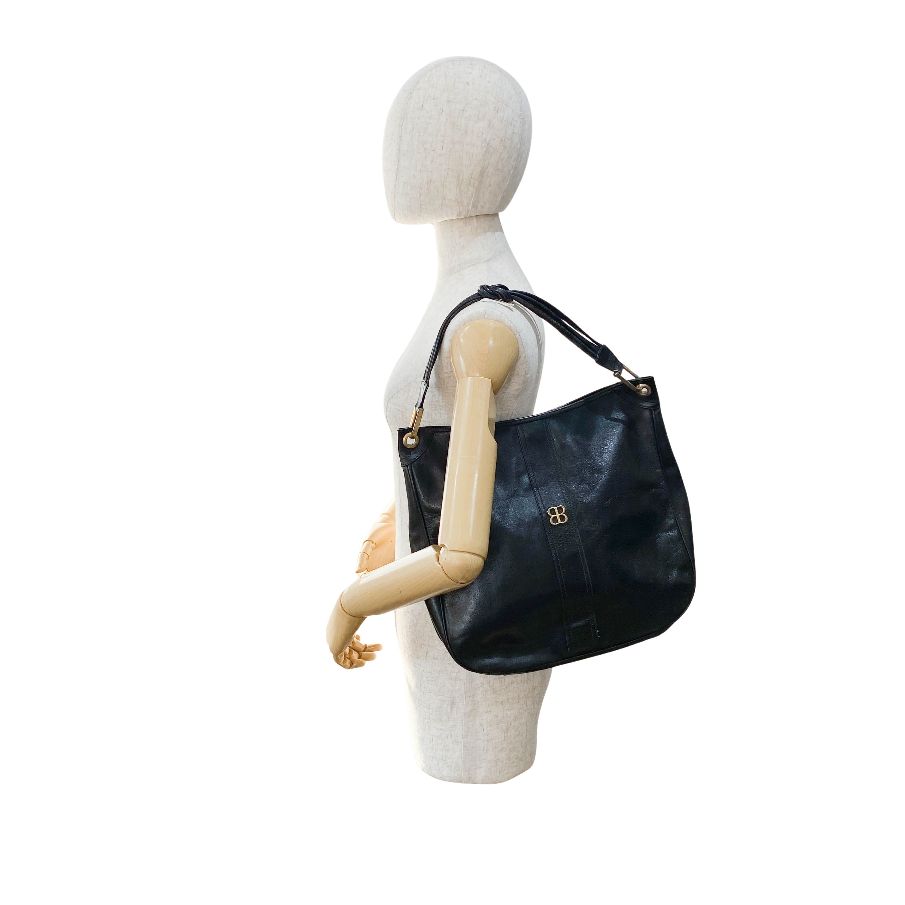 Black Leather Shoulder Bag