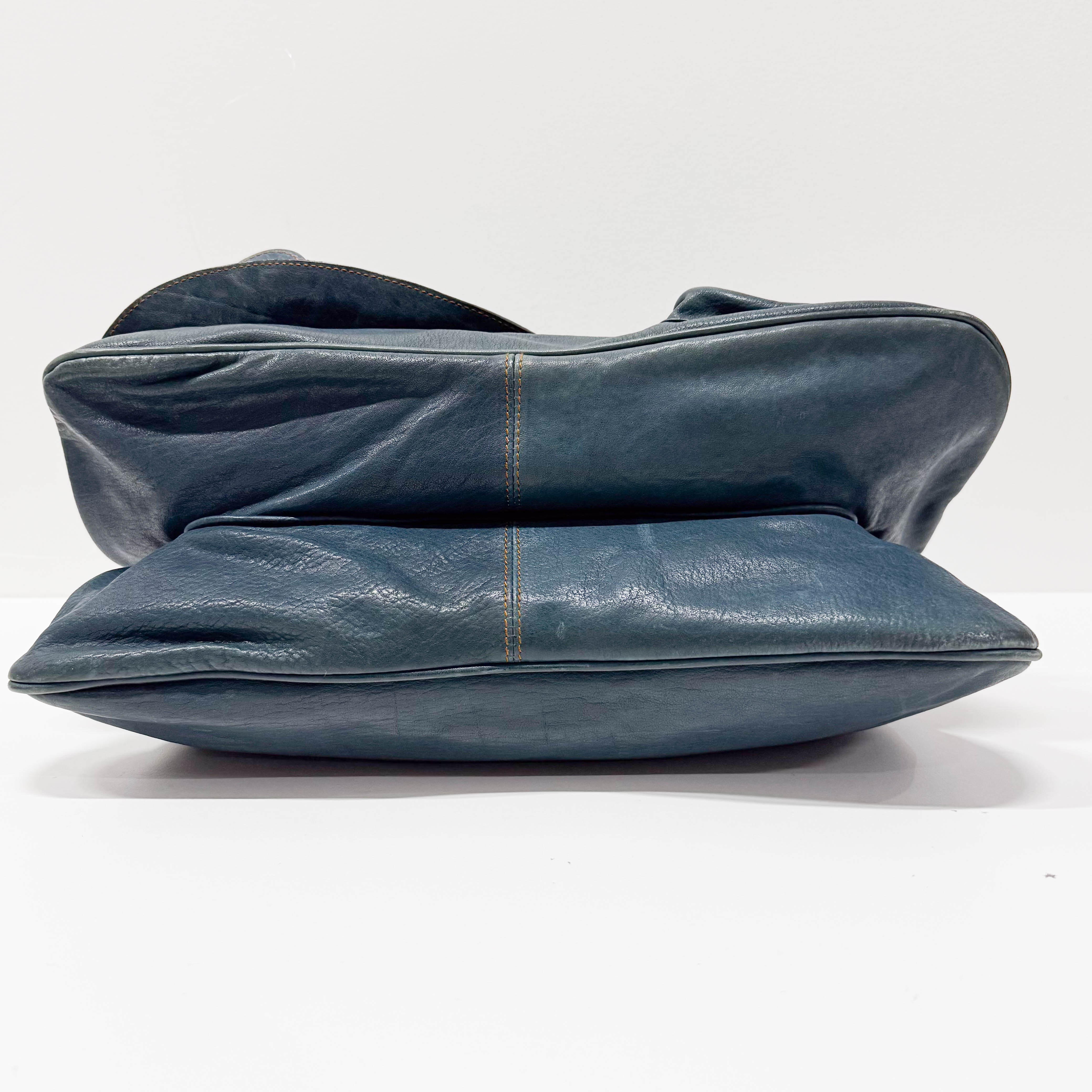 Gaucho Green Calfskin Leather Shoulder Bag