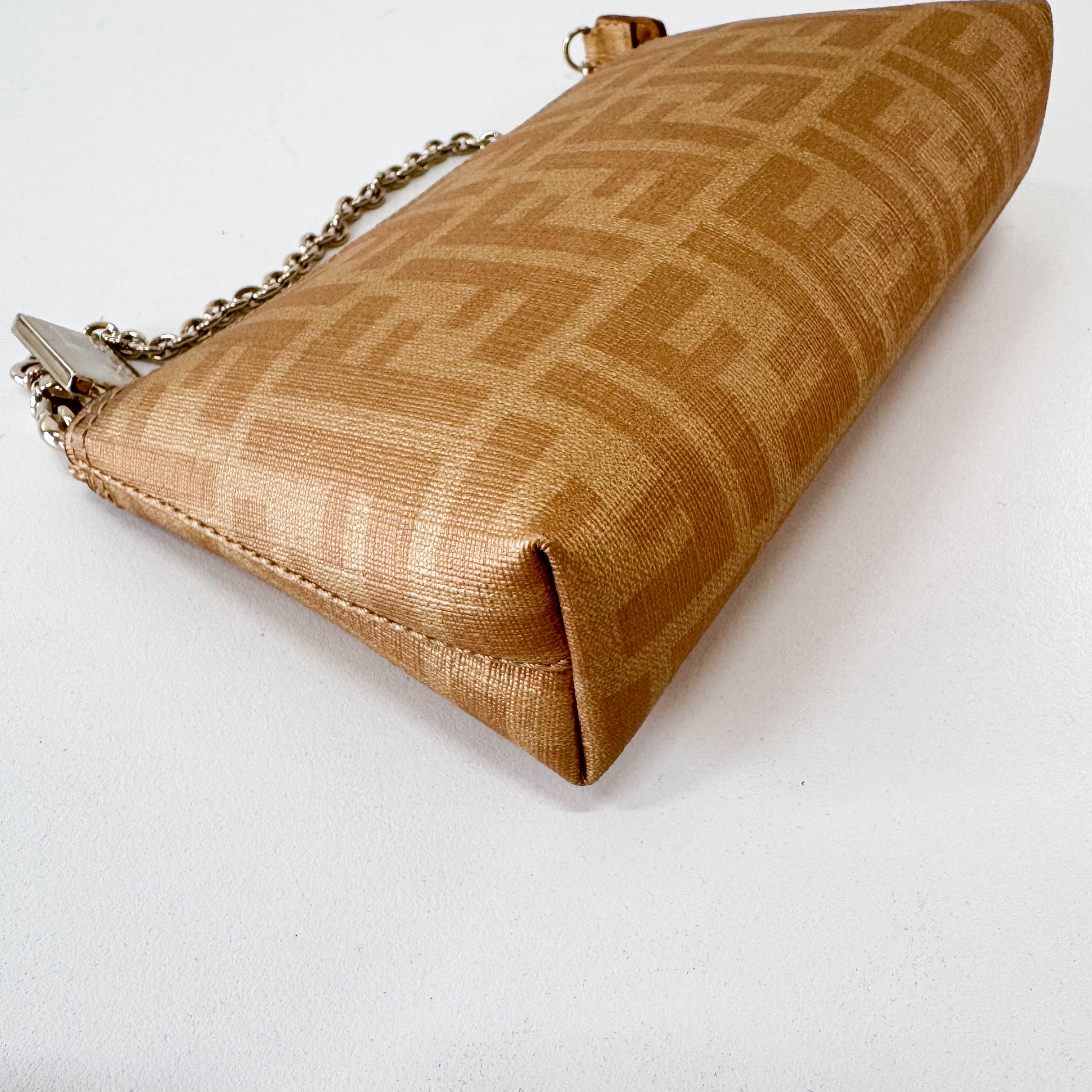 Zucca Gold Coated Canvas Pouch Bag