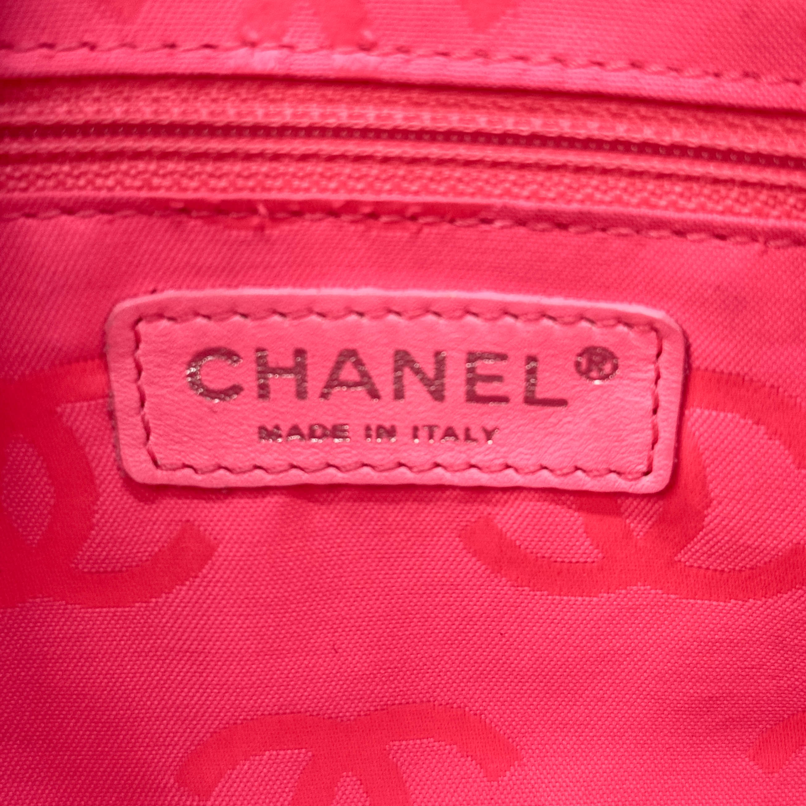 Calfskin Quilted Cambon Pochette White Black