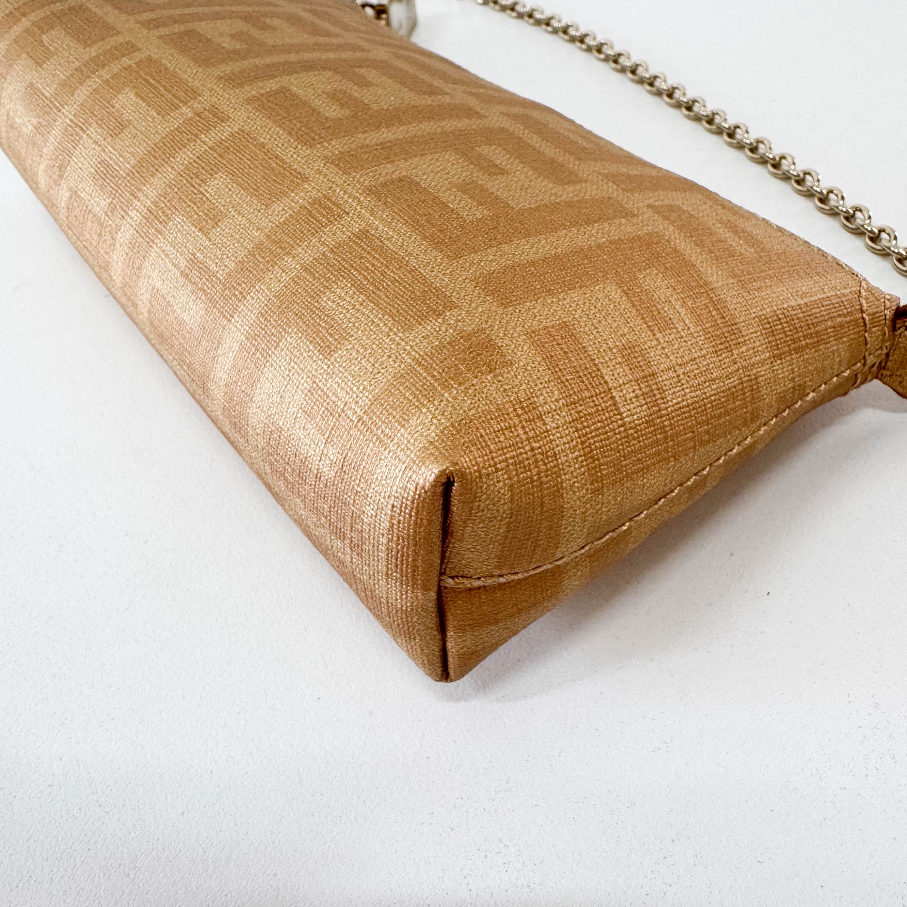 Zucca Gold Coated Canvas Pouch Bag