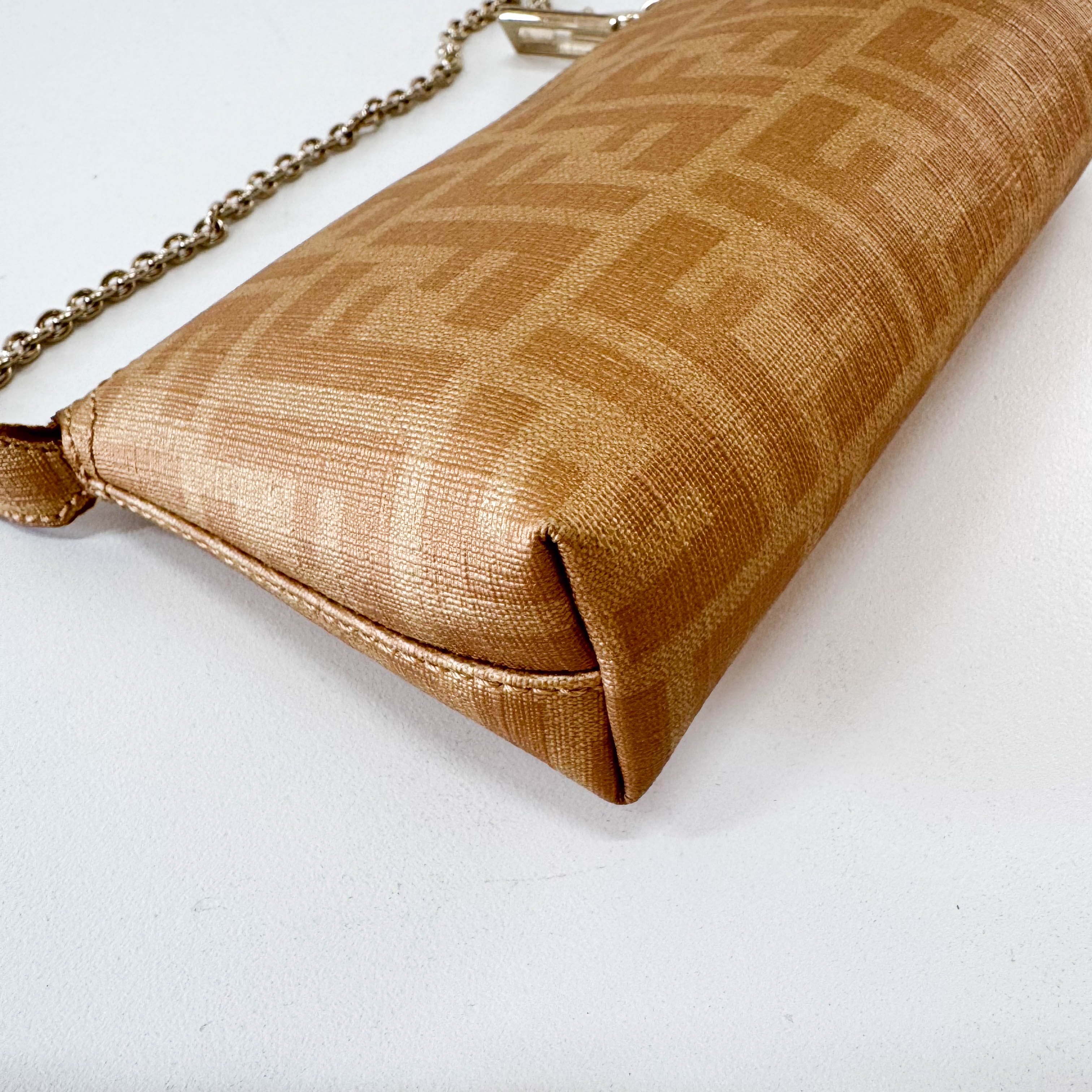 Zucca Gold Coated Canvas Pouch Bag