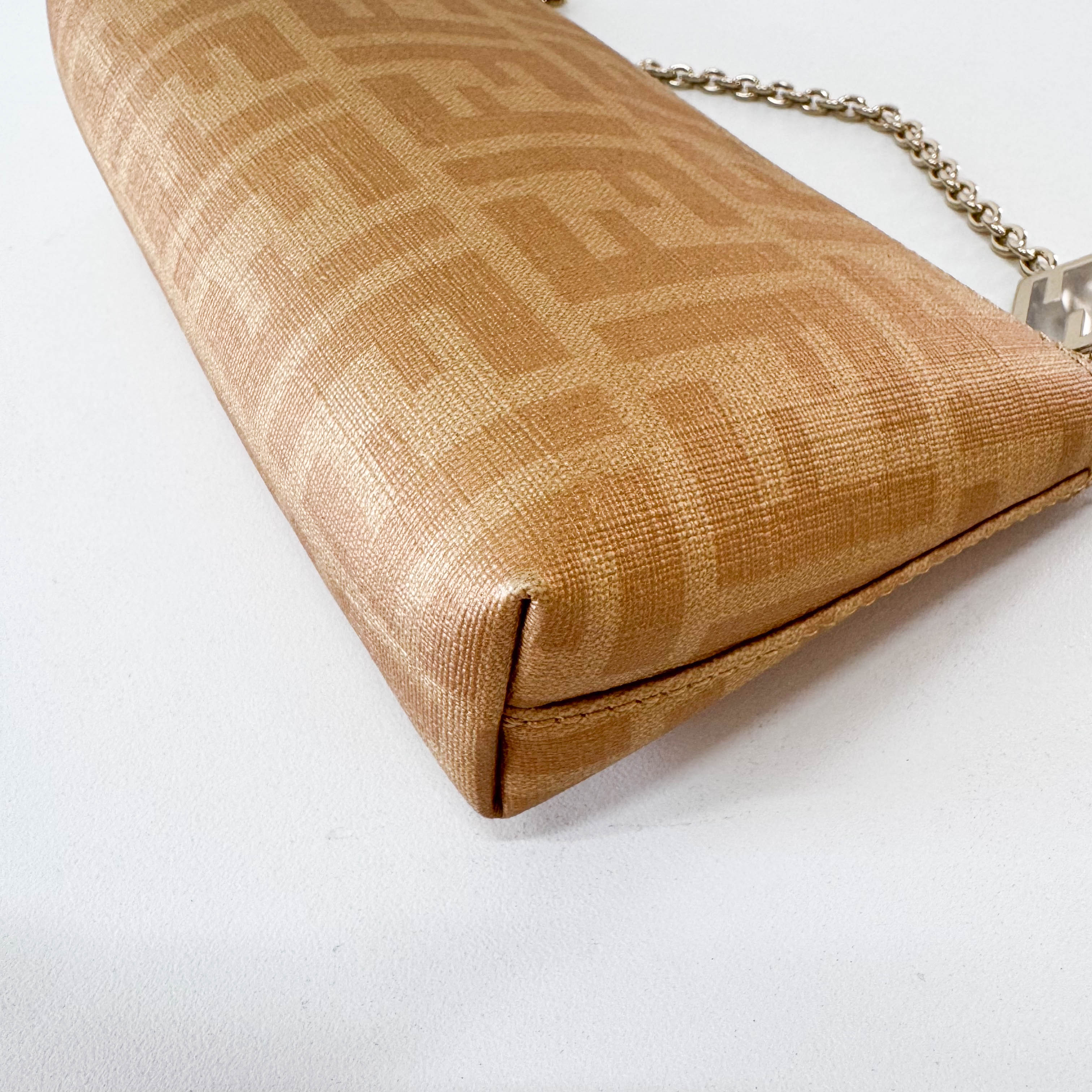 Zucca Gold Coated Canvas Pouch Bag