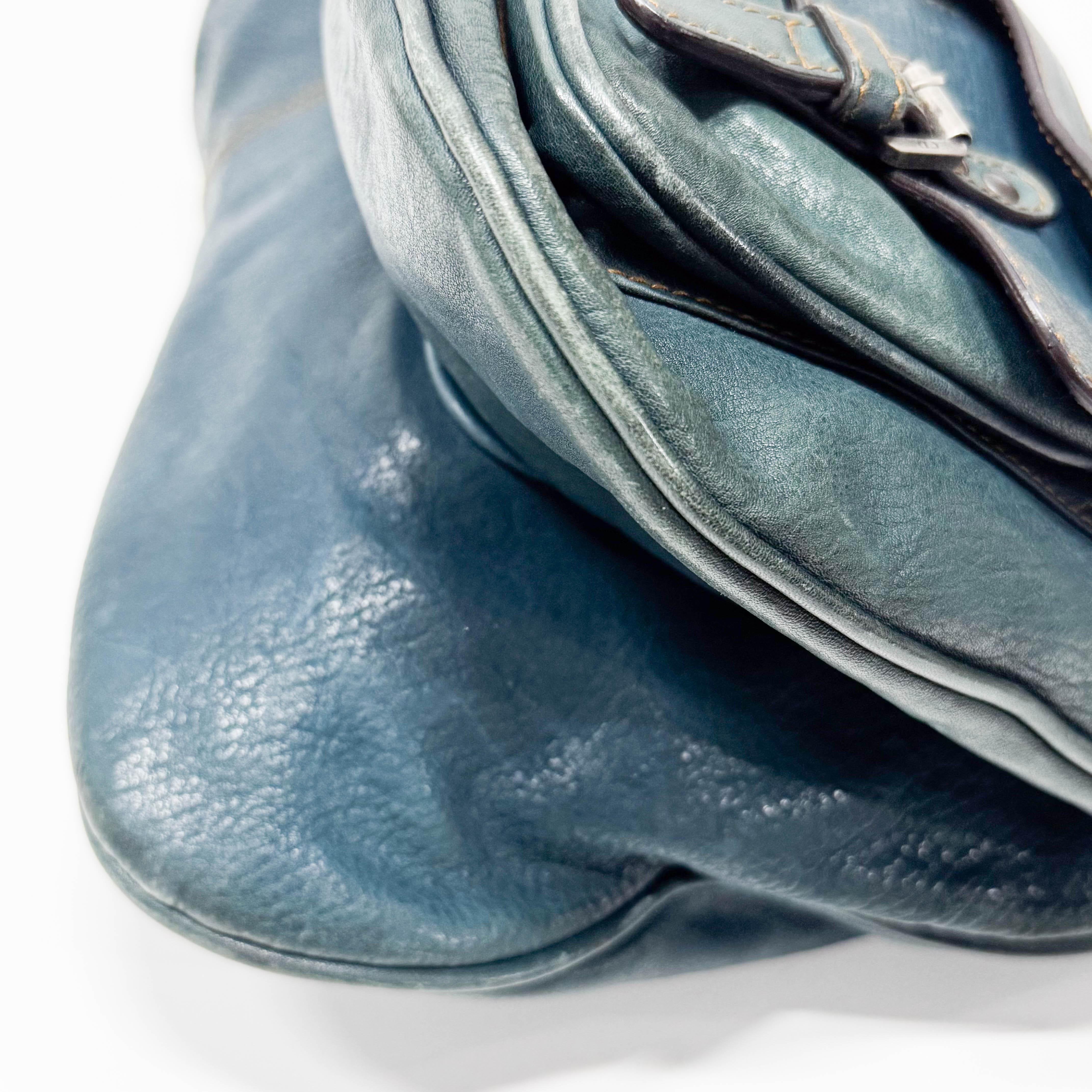 Gaucho Green Calfskin Leather Shoulder Bag