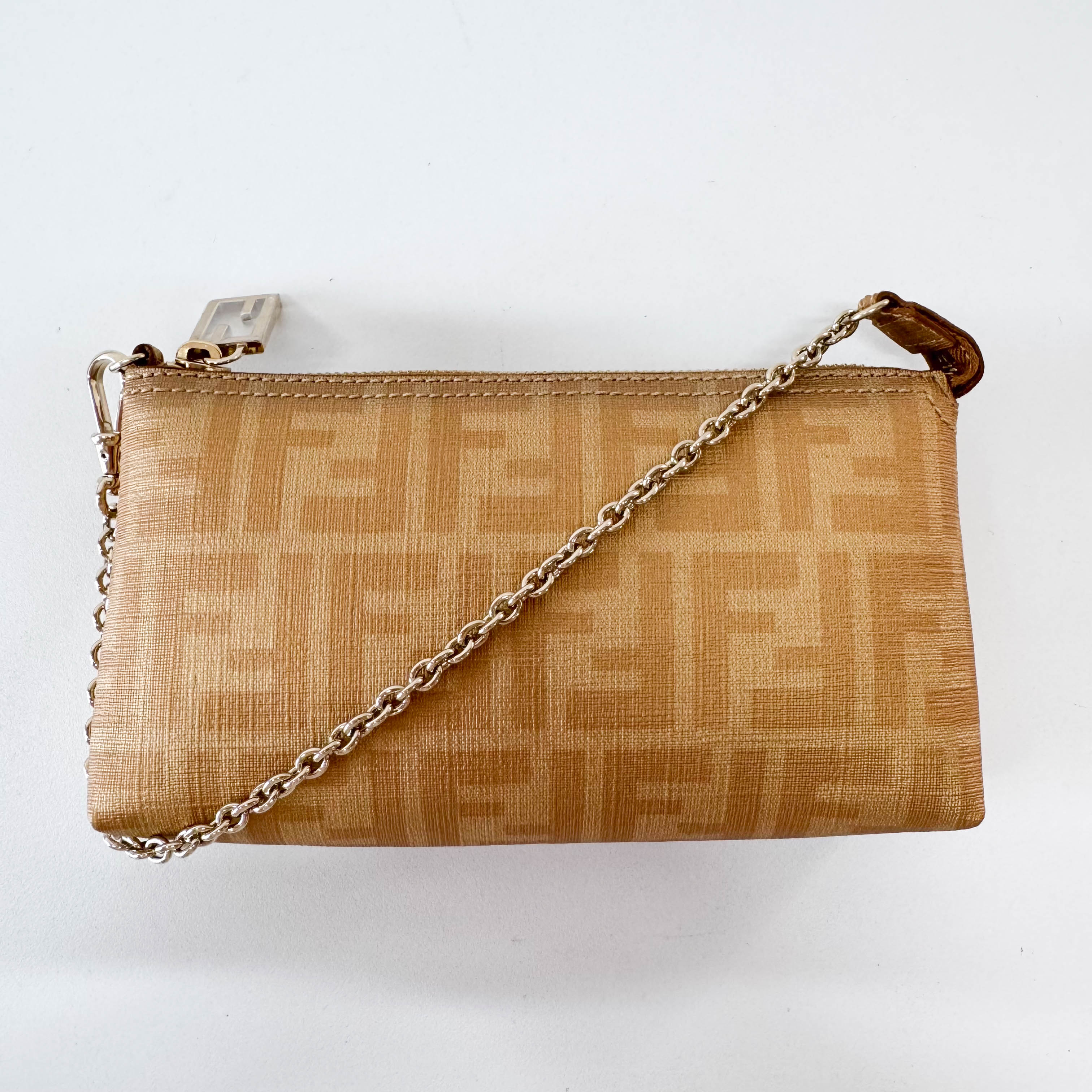 Zucca Gold Coated Canvas Pouch Bag