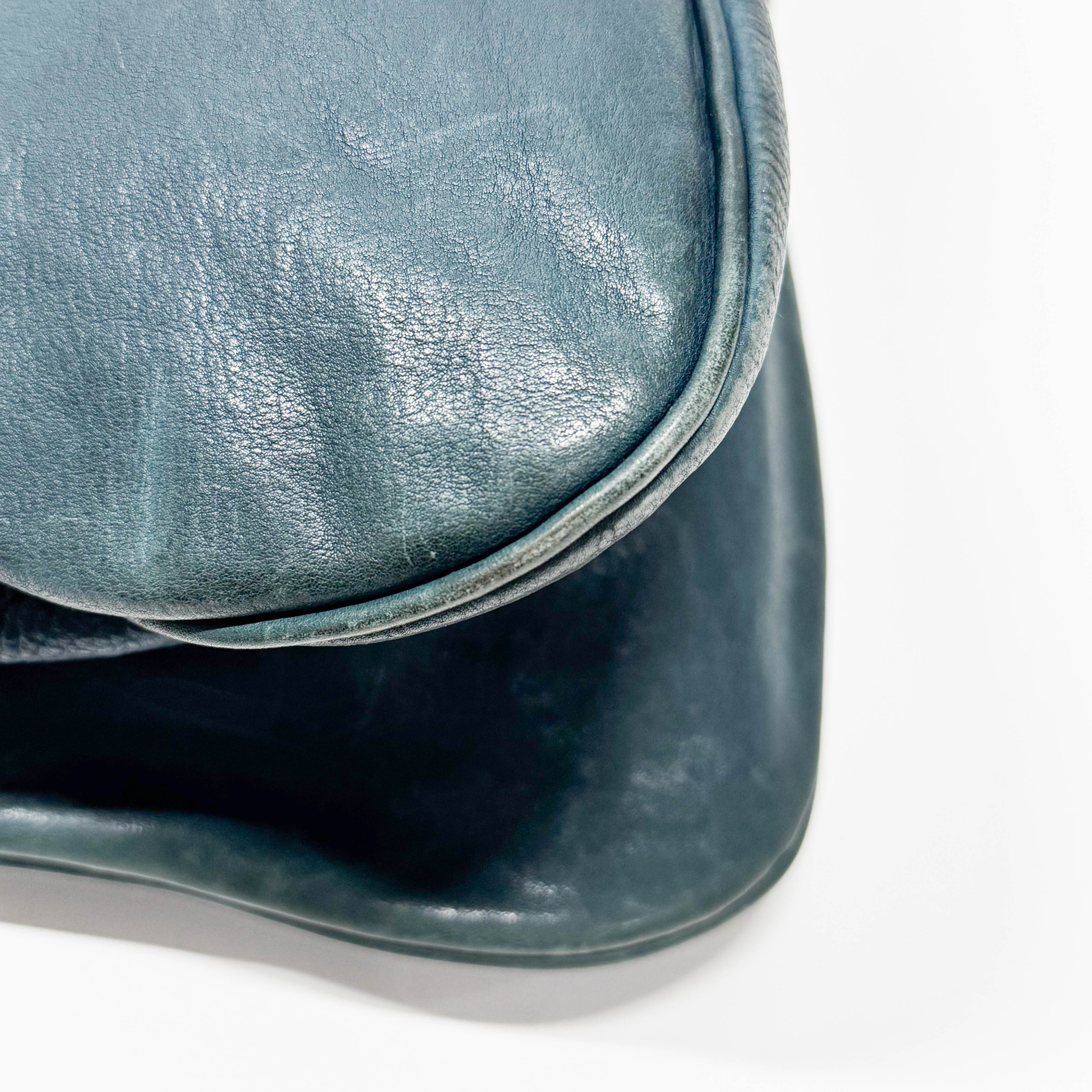 Gaucho Green Calfskin Leather Shoulder Bag