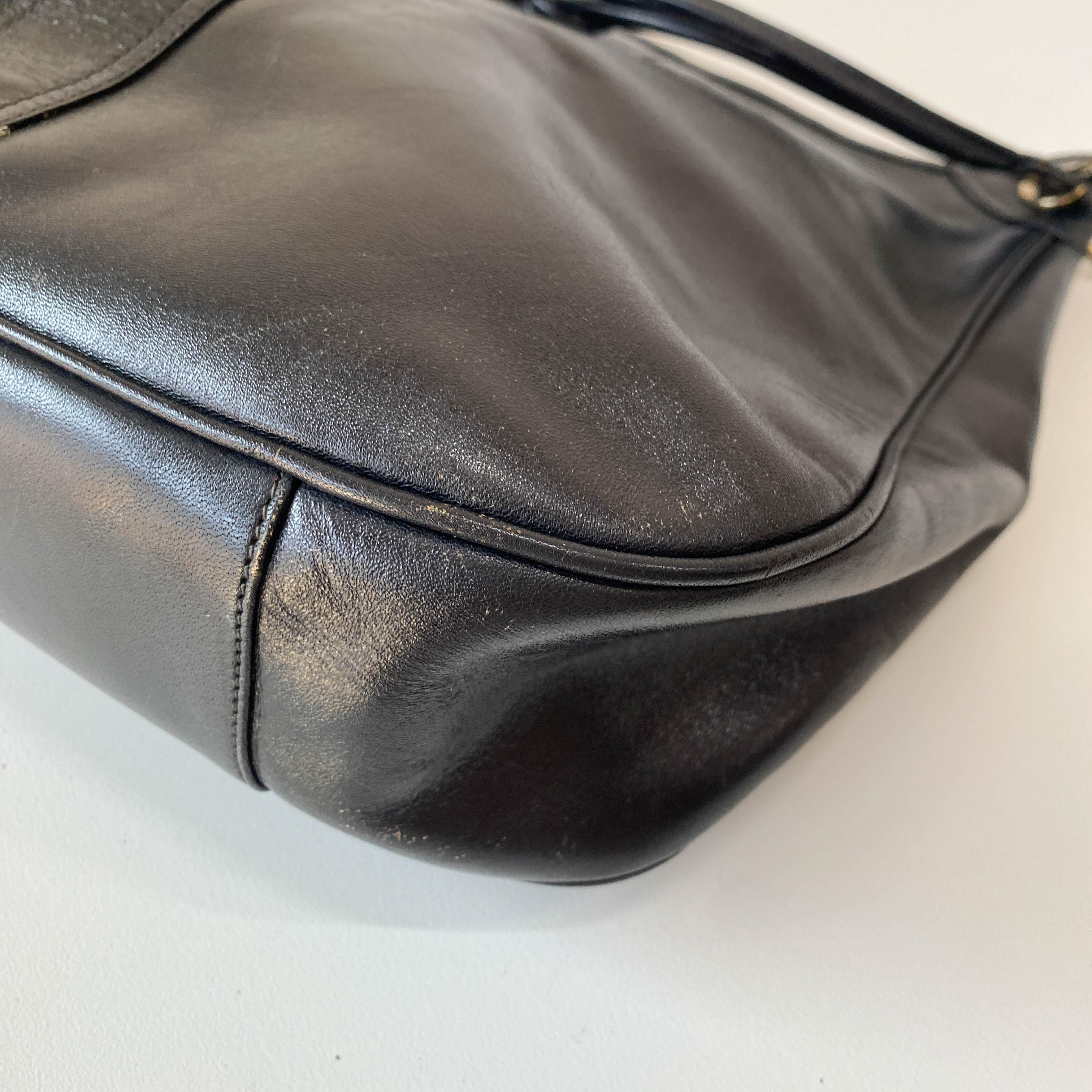 Black Leather Shoulder Bag