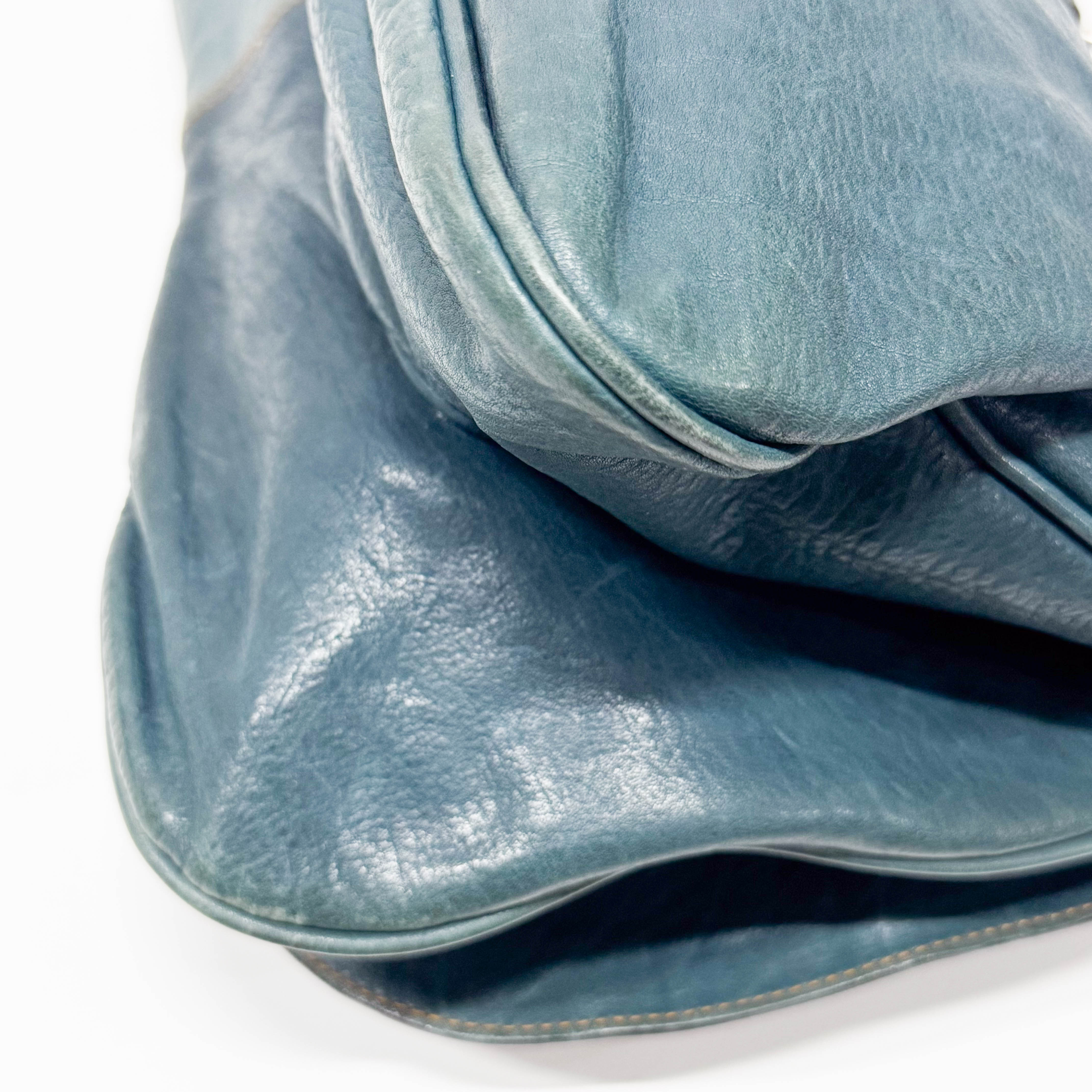 Gaucho Green Calfskin Leather Shoulder Bag