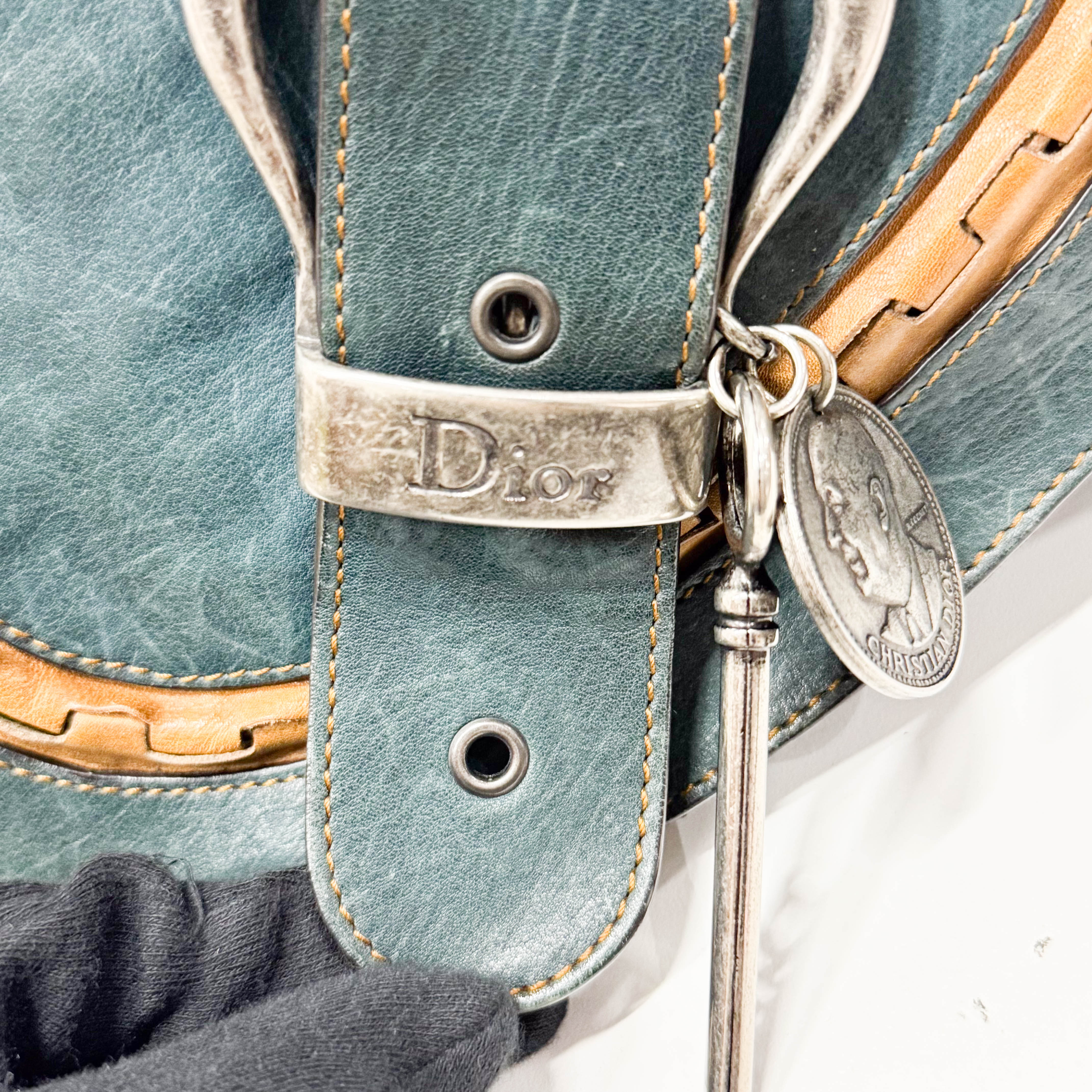 Gaucho Green Calfskin Leather Shoulder Bag