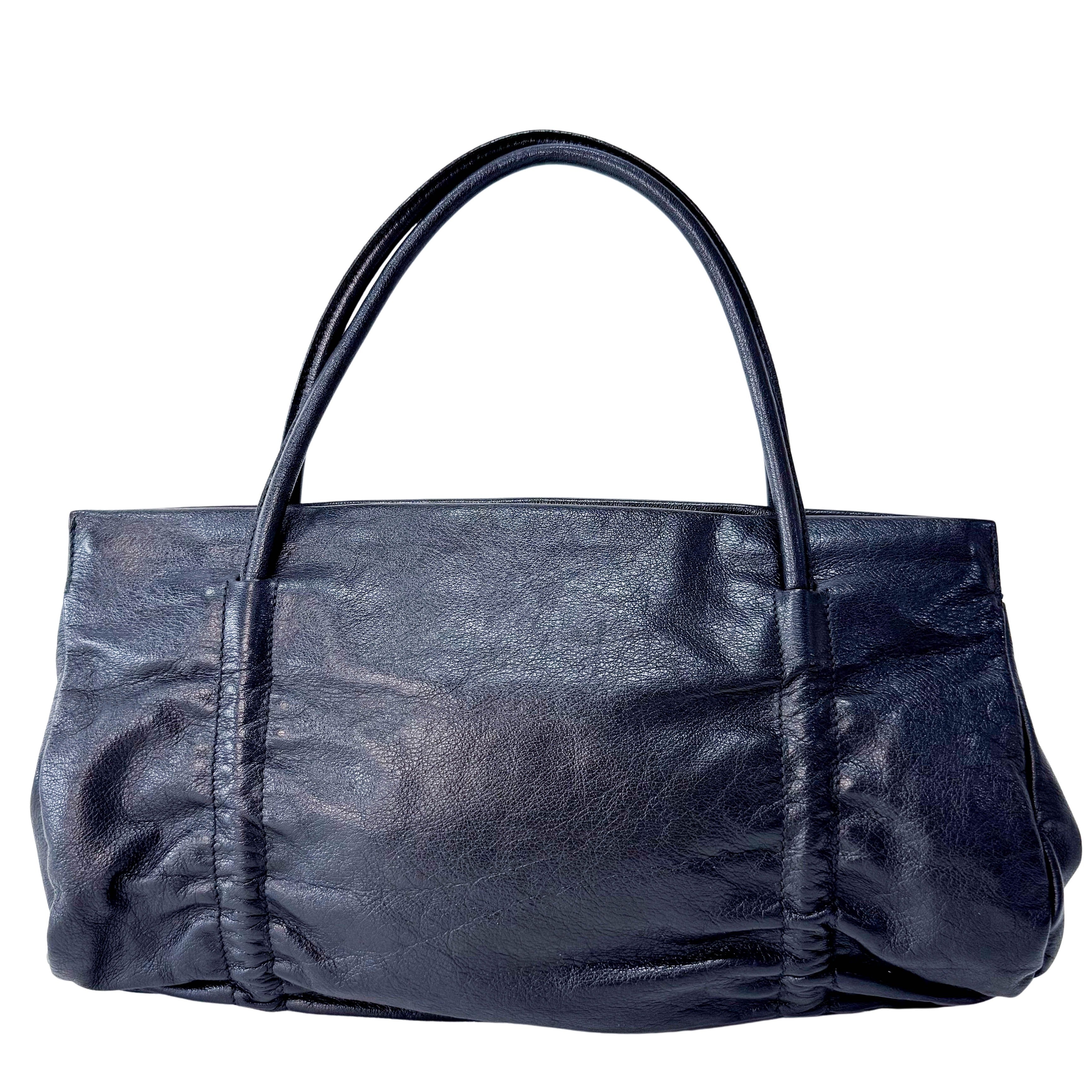 Archive Black Leather Shoulder Bag