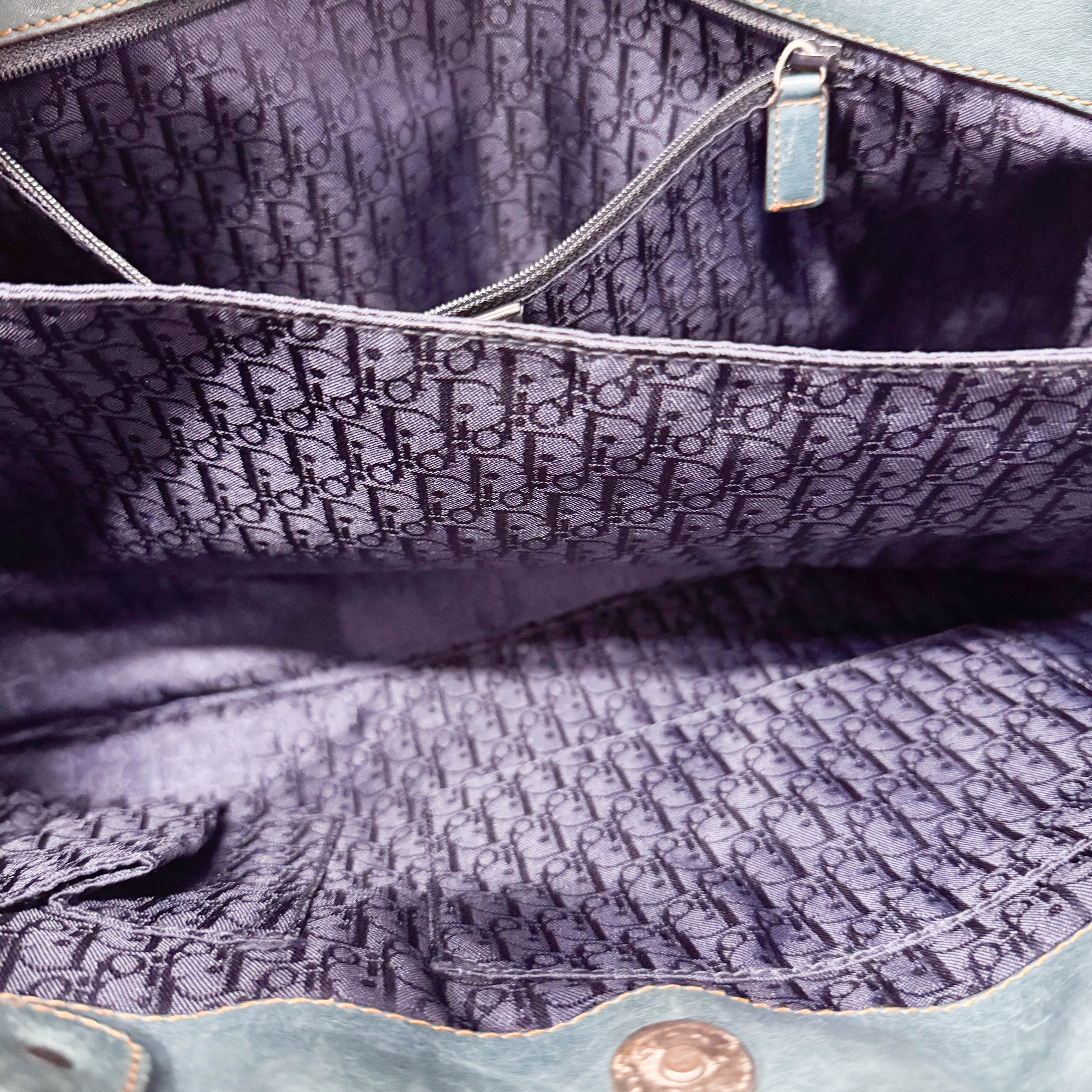 Gaucho Green Calfskin Leather Shoulder Bag