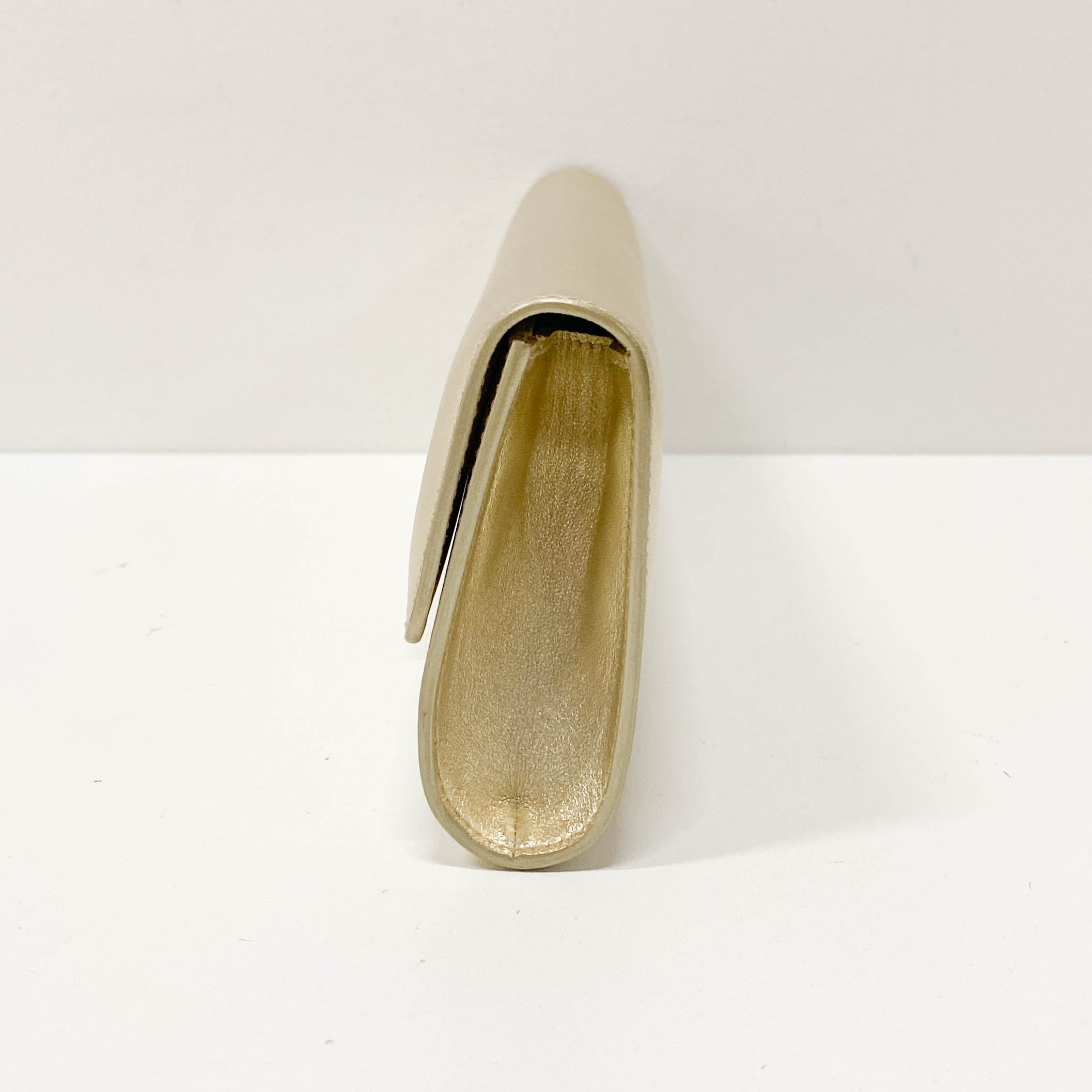 Gold Leather Clutch Bag