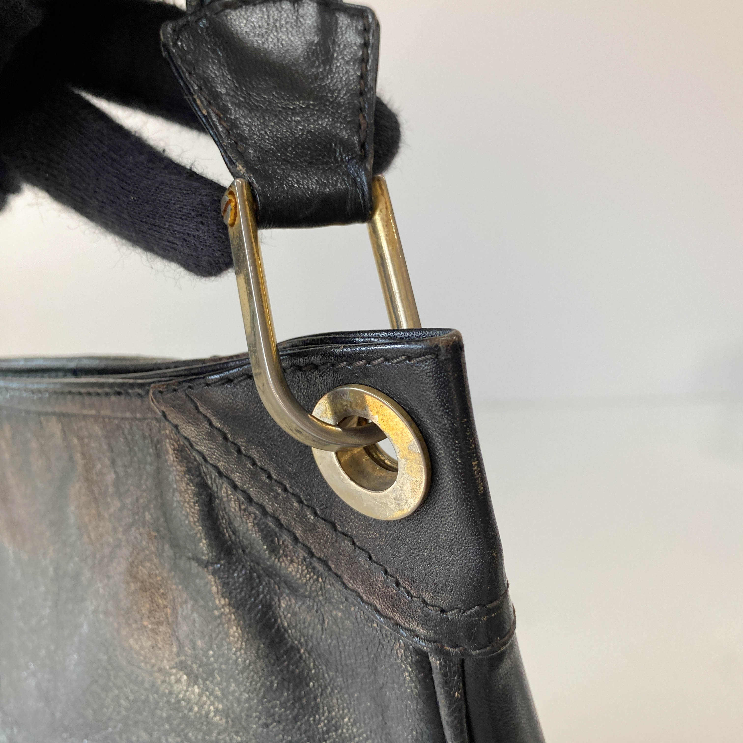 Black Leather Shoulder Bag