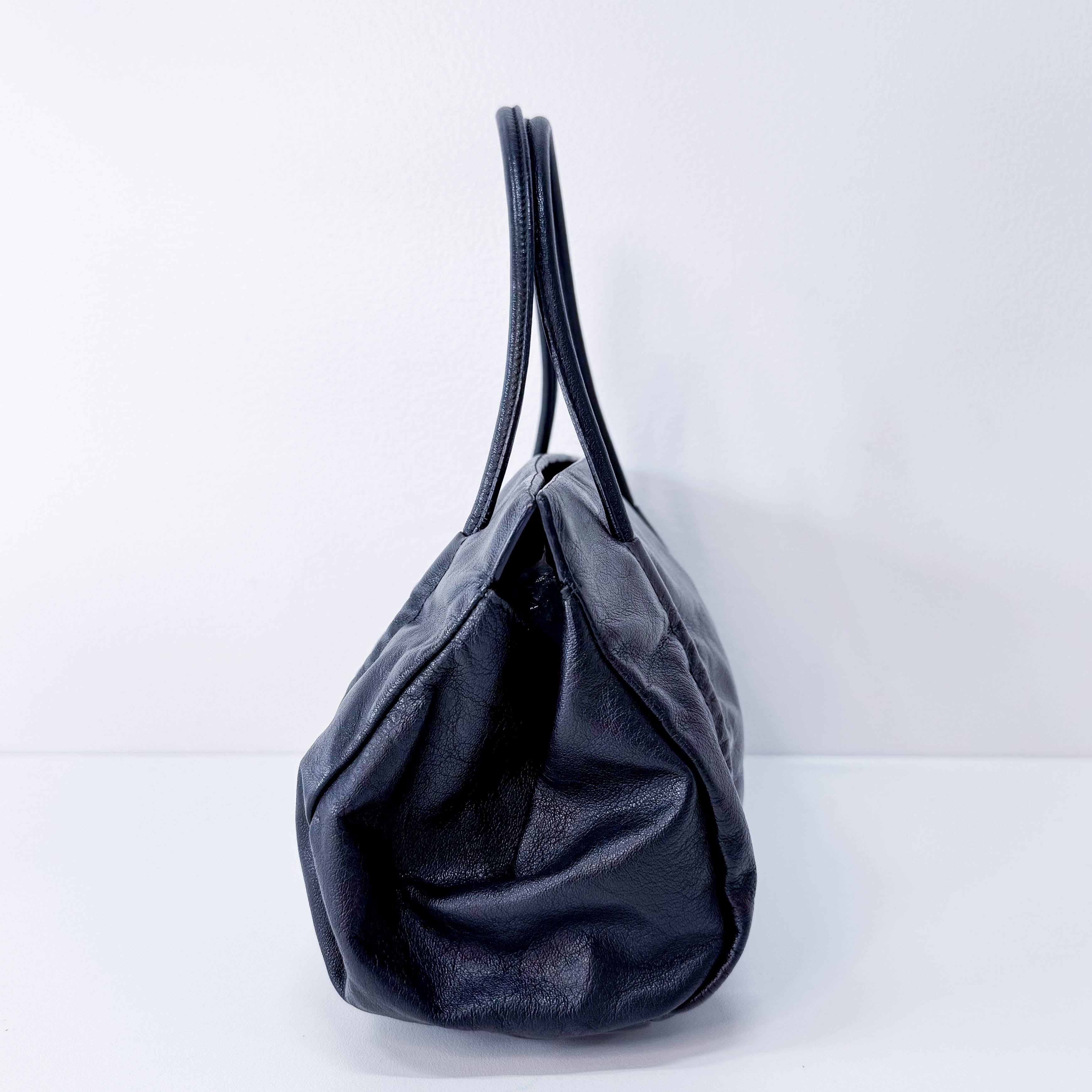 Archive Black Leather Shoulder Bag