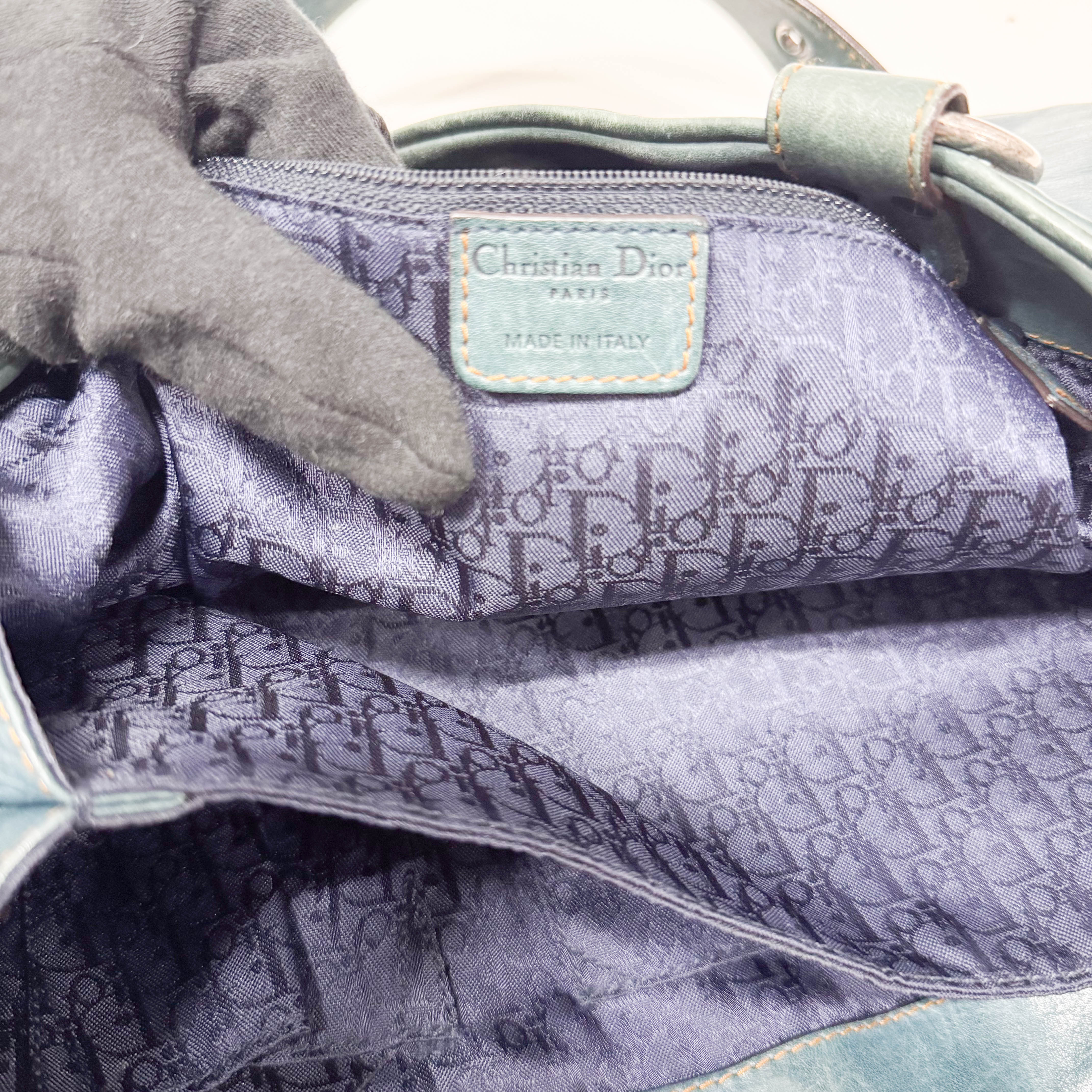 Gaucho Green Calfskin Leather Shoulder Bag