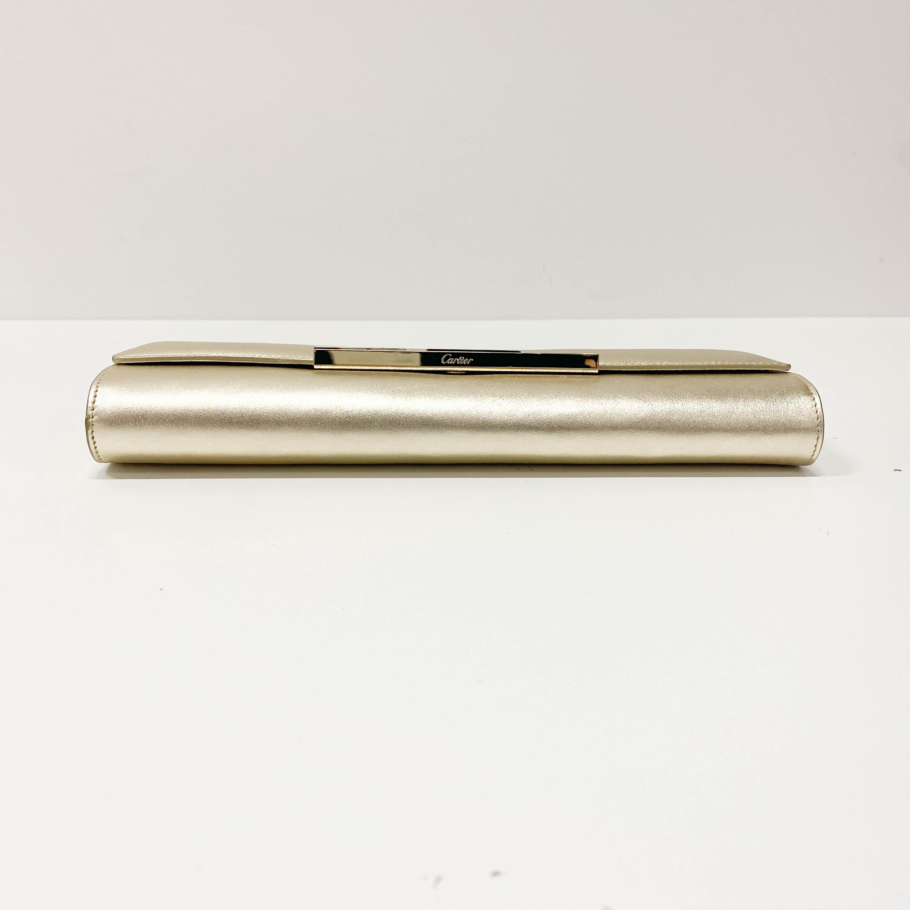 Gold Leather Clutch Bag