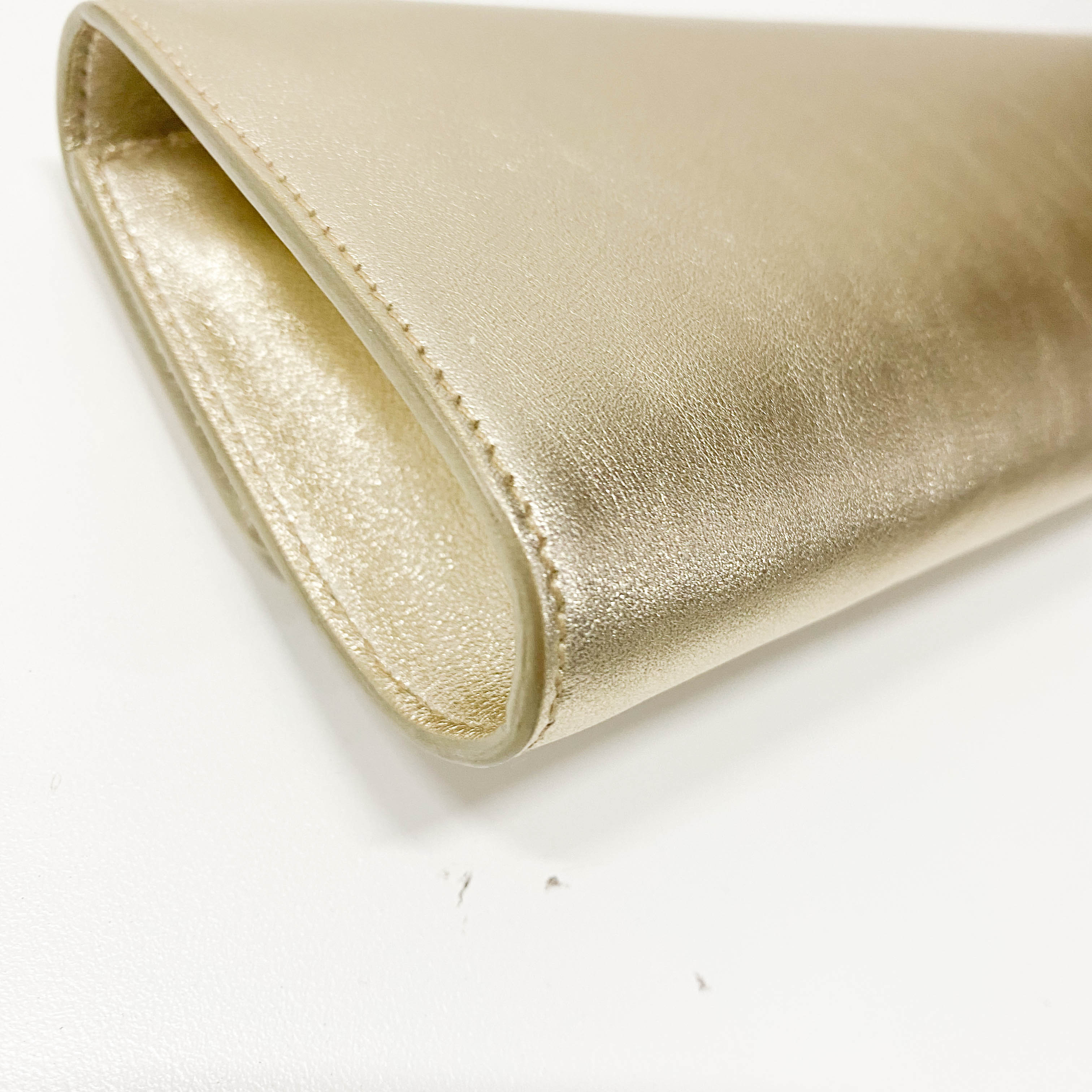 Gold Leather Clutch Bag