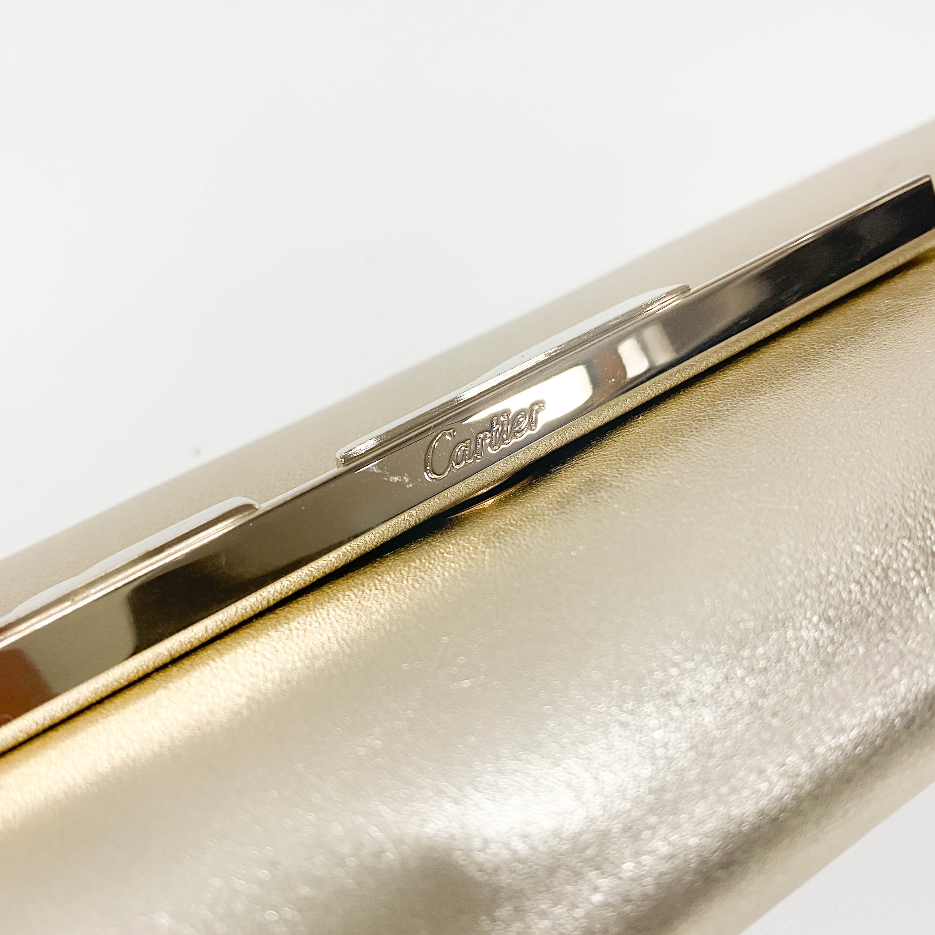 Gold Leather Clutch Bag